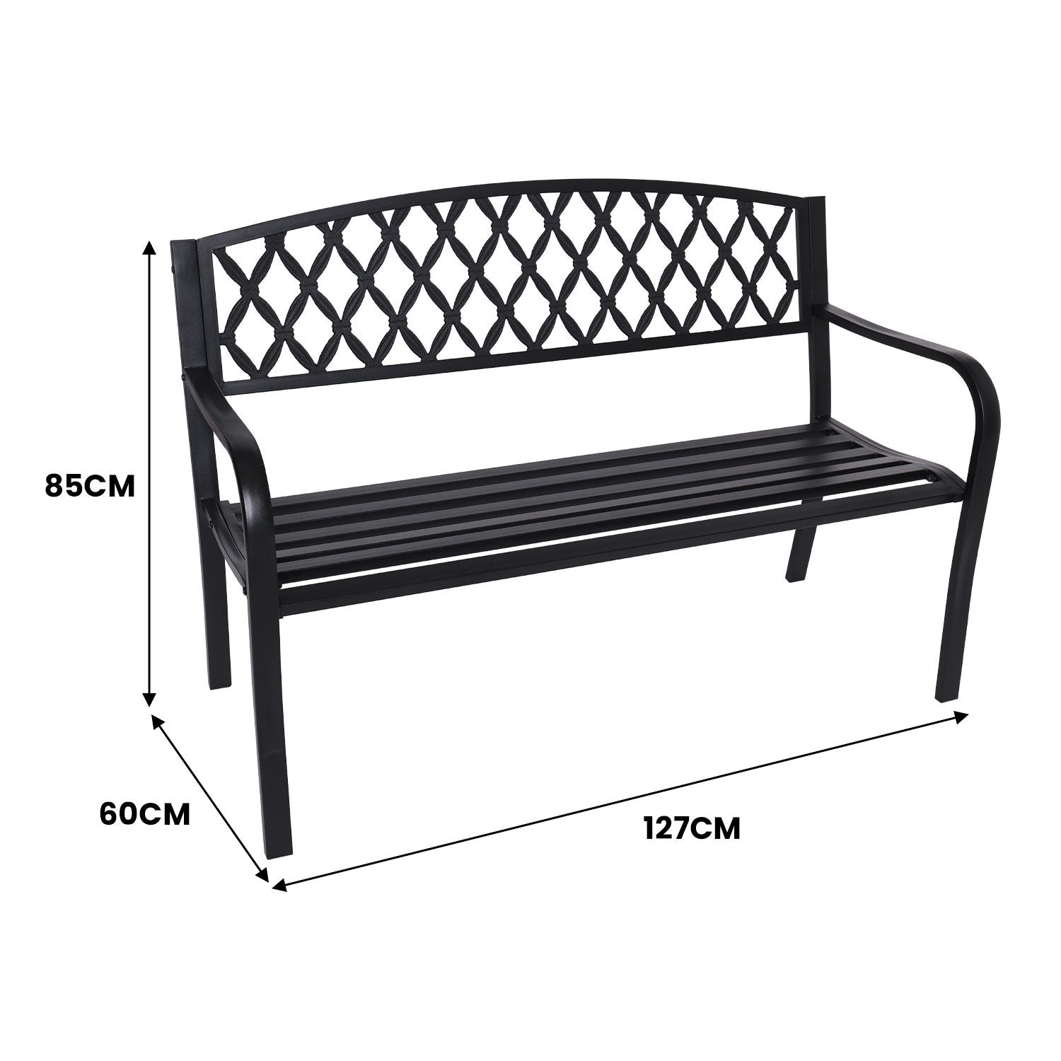 Weather-Resistant Steel Garden Bench - Seats 3, Wallaroo