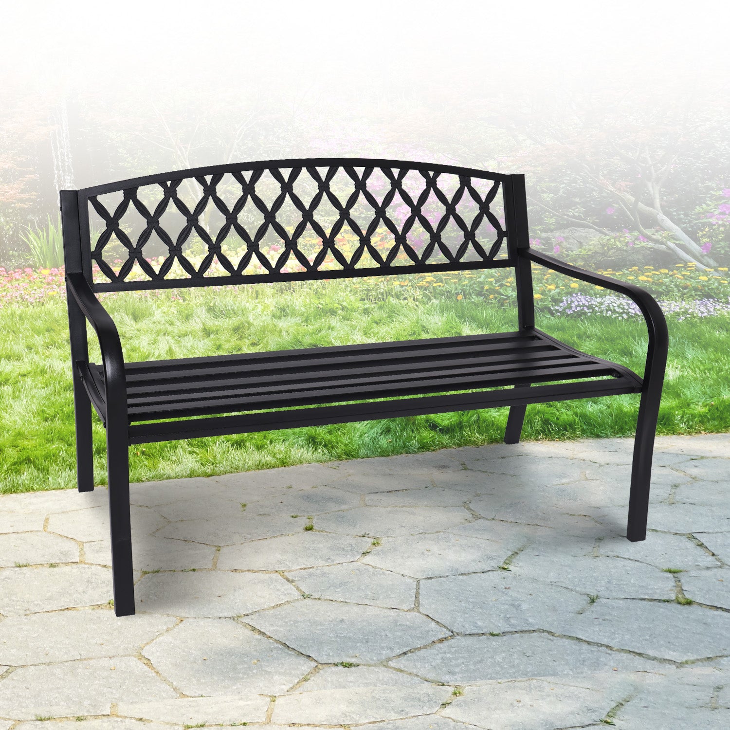 Weather-Resistant Steel Garden Bench - Seats 3, Wallaroo