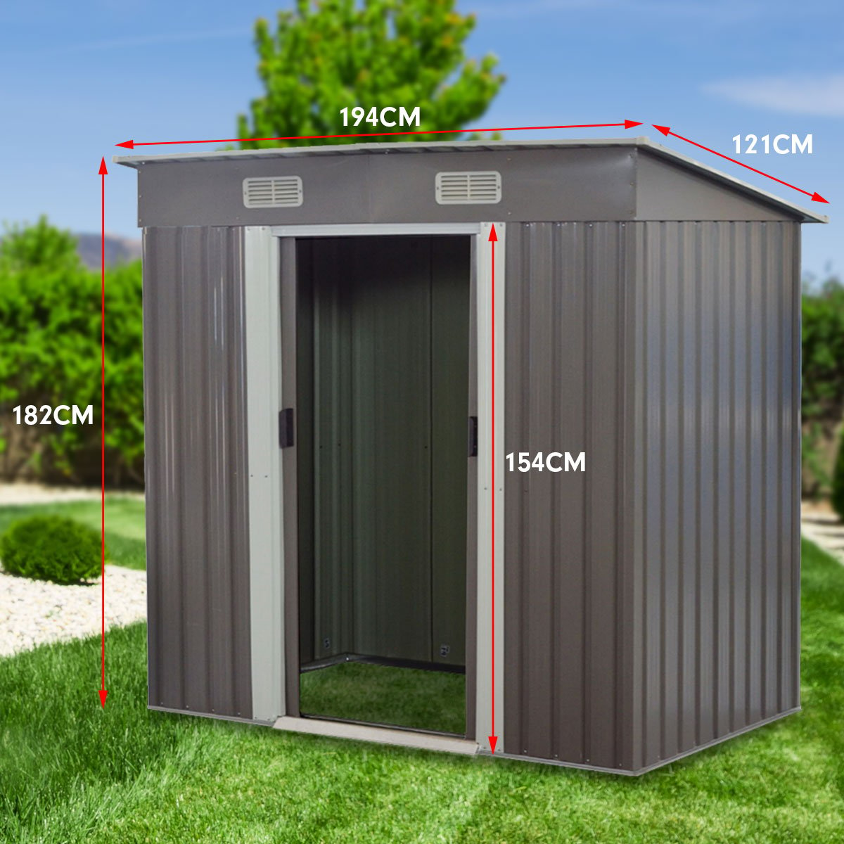 Rust-Resistant 4x6 Garden Shed with Ventilation & Sliding Doors