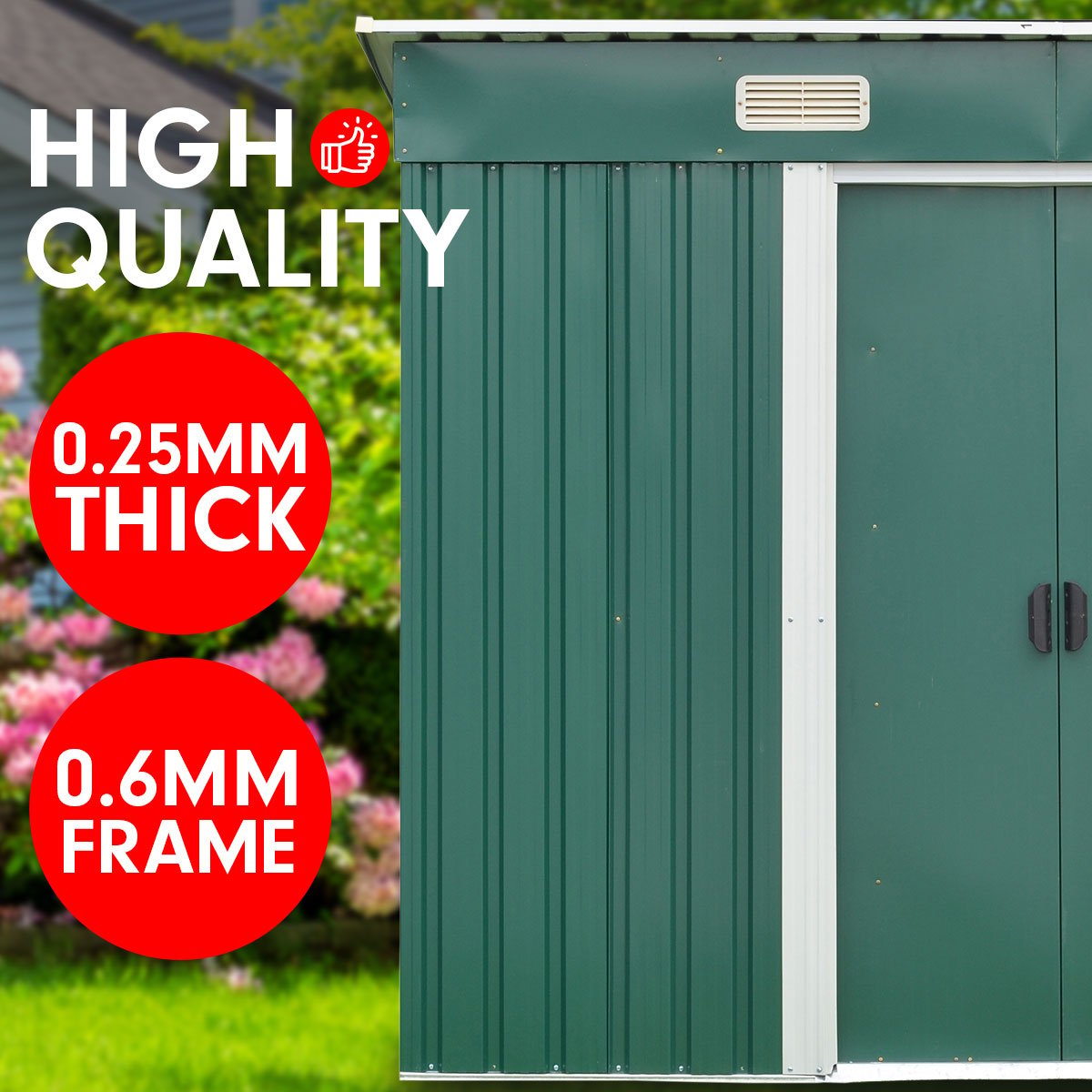 Weather-Resistant 4x6 Garden Shed w/ Ventilation, 2 Doors