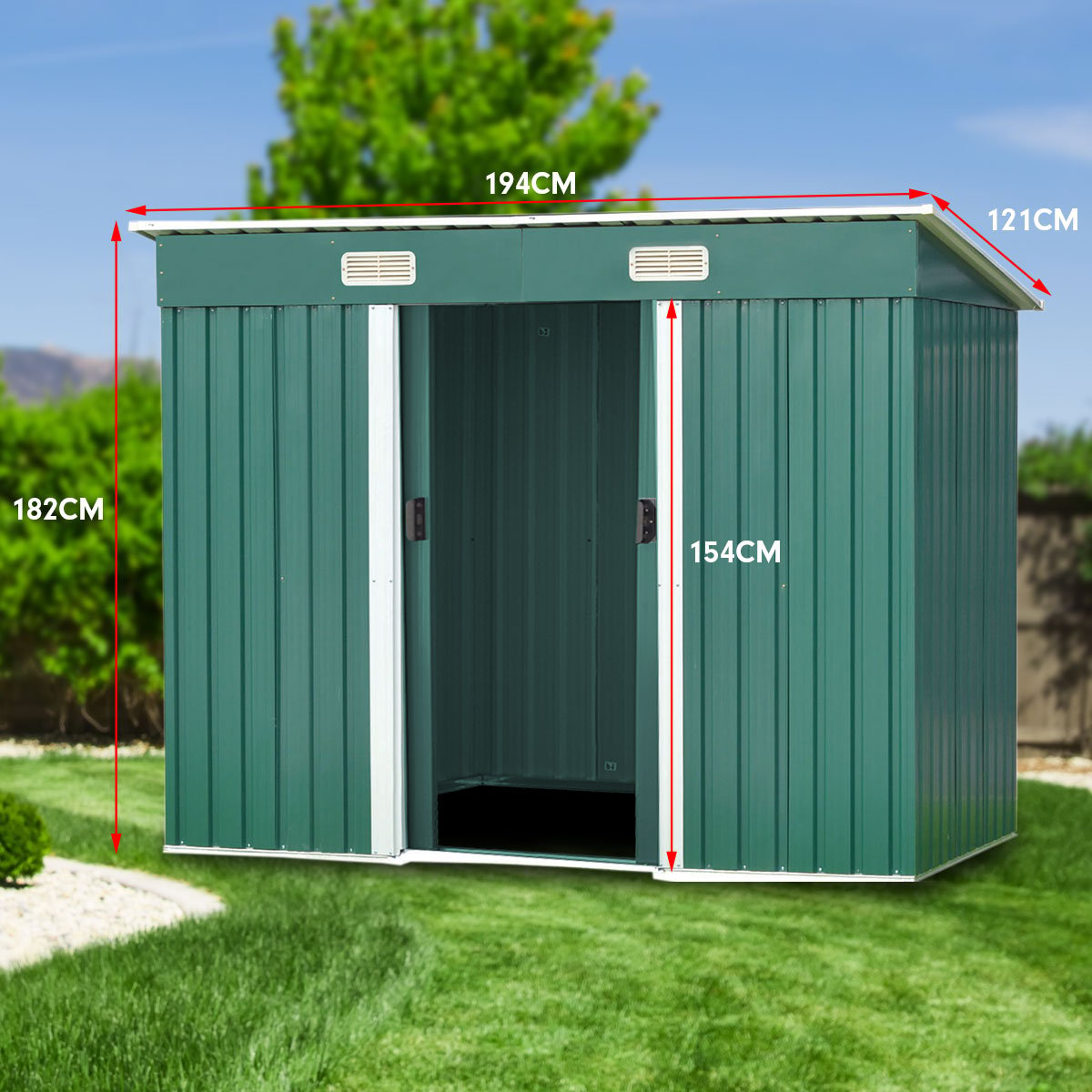 Weather-Resistant 4x6 Garden Shed w/ Ventilation, 2 Doors