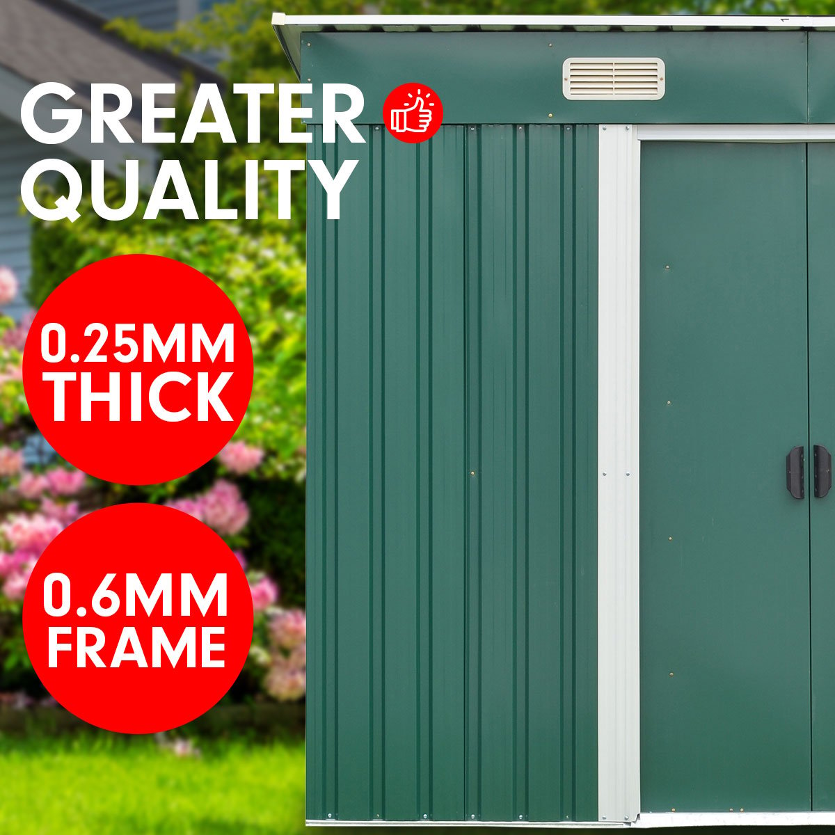 Weather-Resistant Metal Garden Shed with Ventilation - 4x8ft