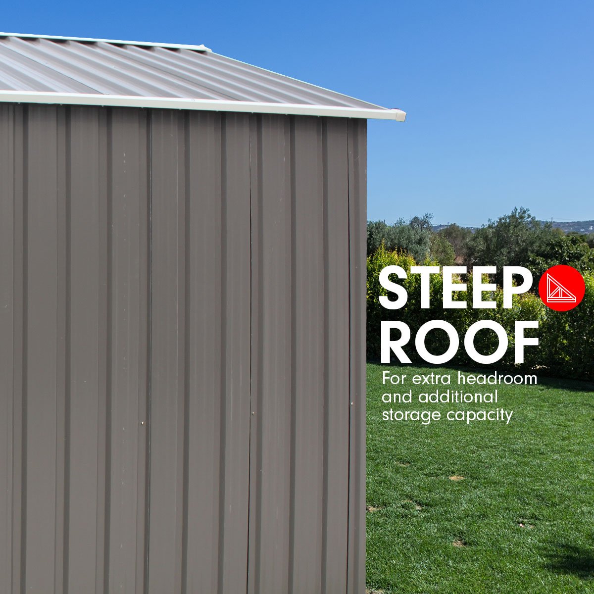 Wallaroo 4x6ft Garden Shed Spire Roof Outdoor Storage Grey