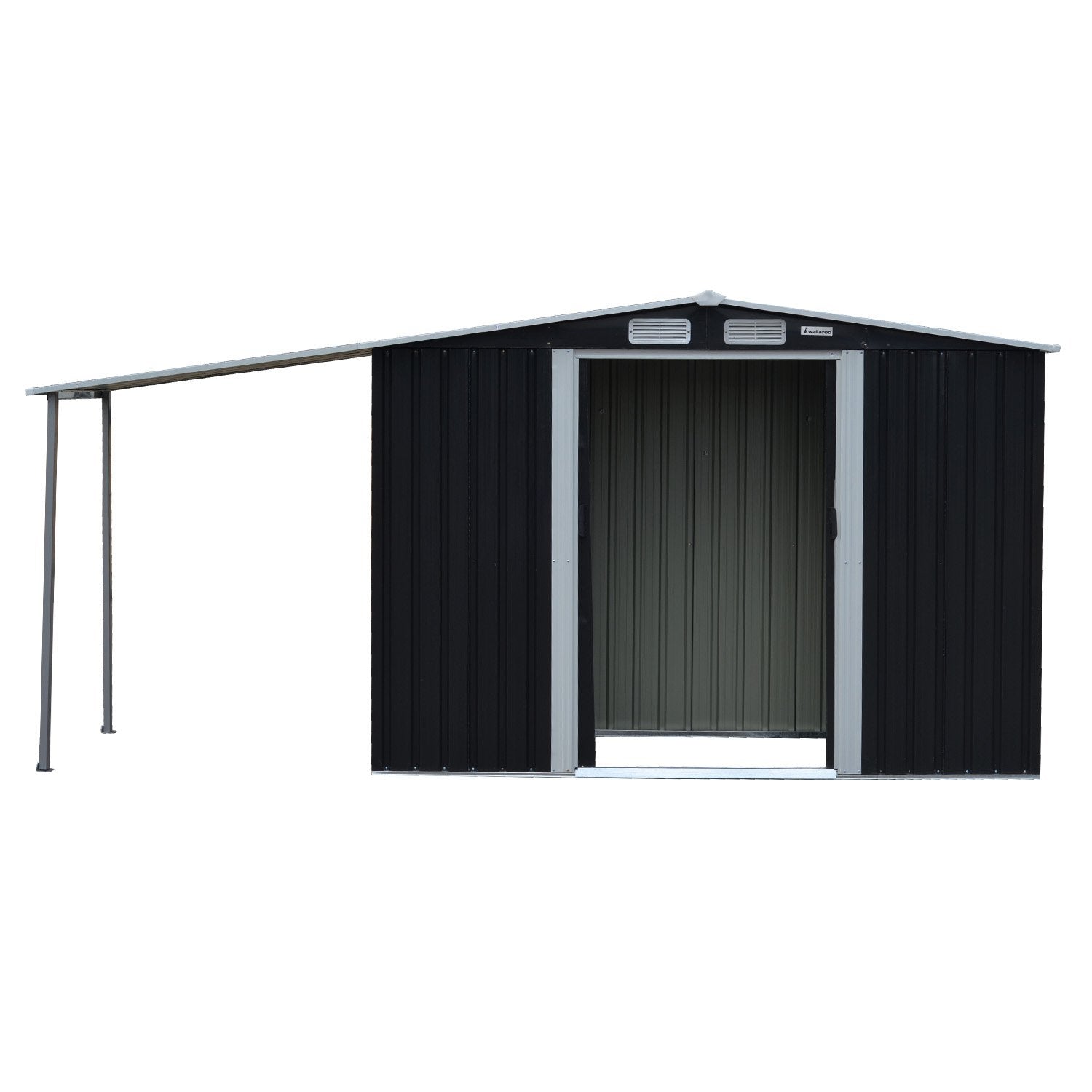 Quick Assembly Zinc Steel Garden Shed 4x8ft with Ventilation