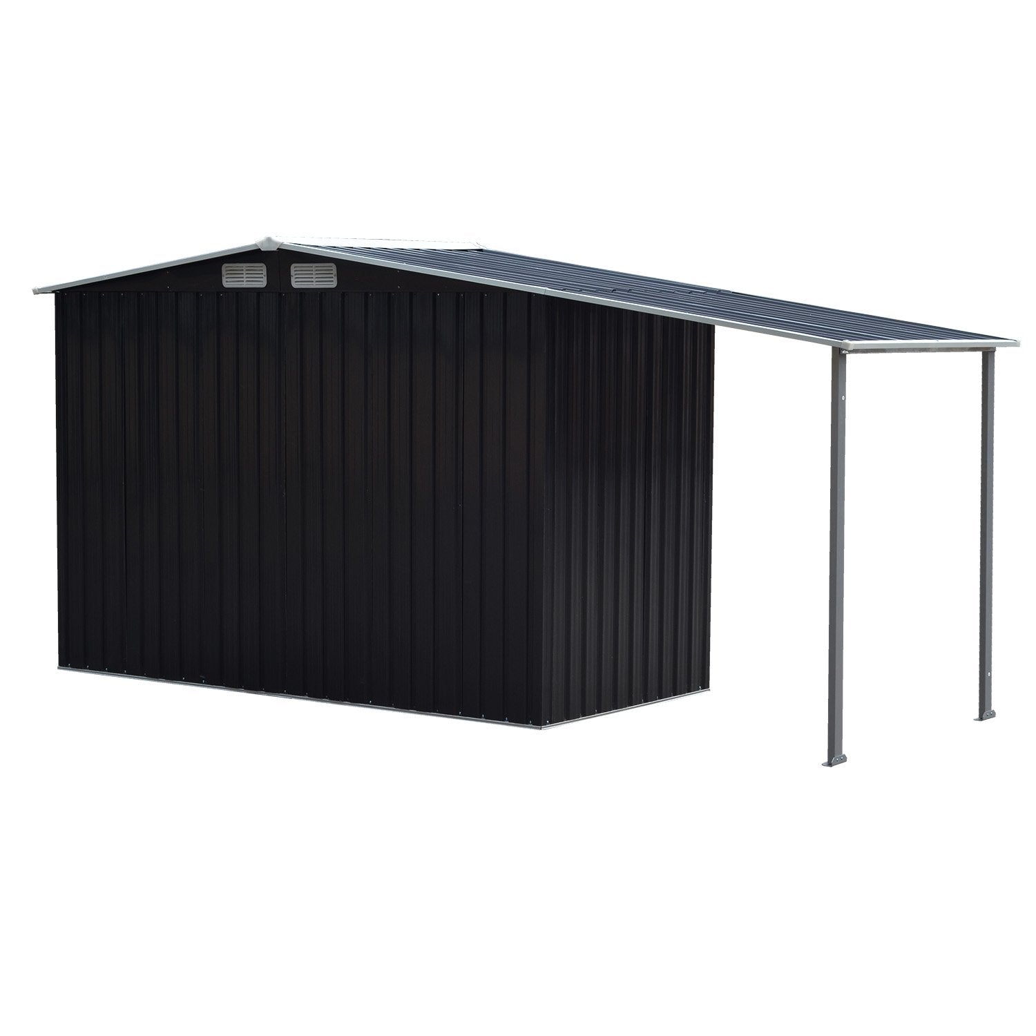 Quick Assembly Zinc Steel Garden Shed 4x8ft with Ventilation