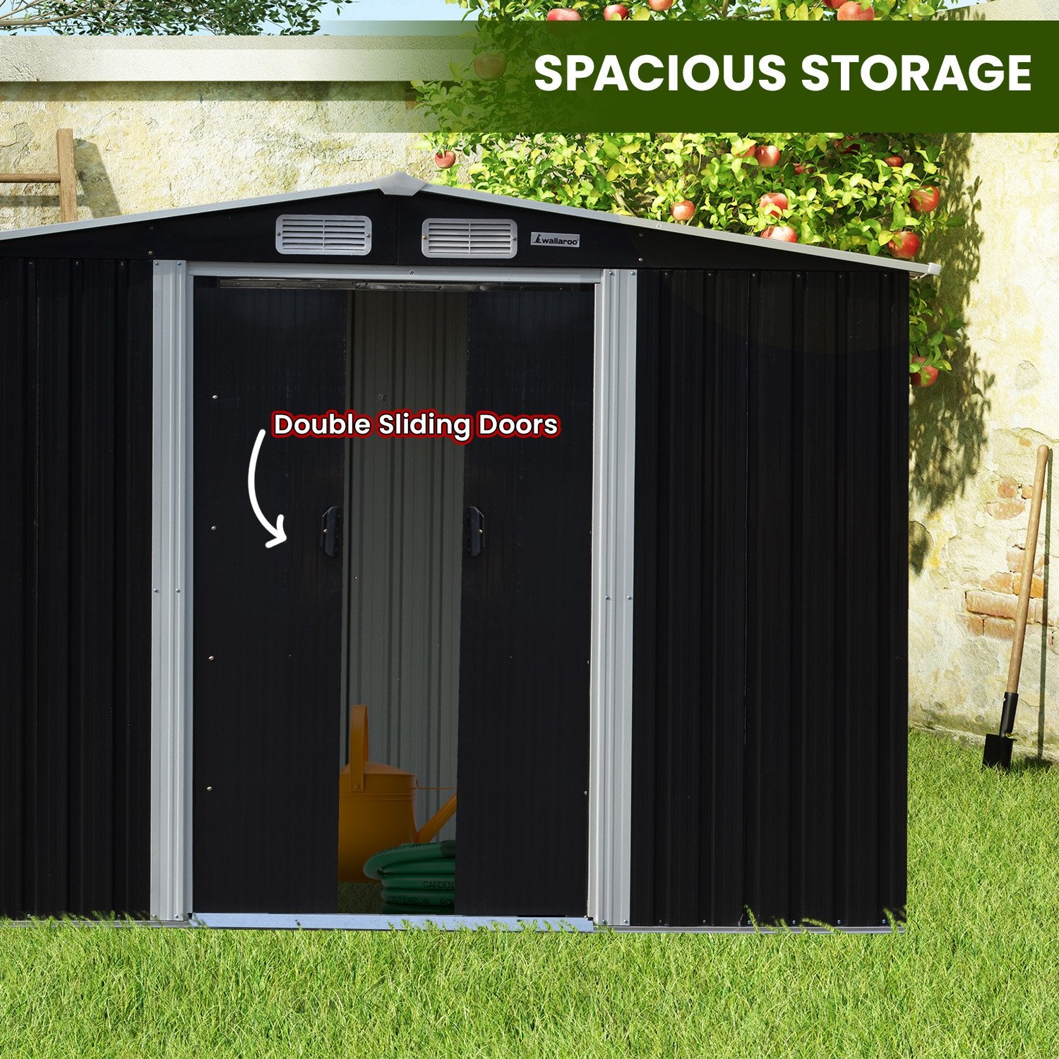 Corrosion-Resistant Garden Shed 4x8FT with Storage, Wallaroo