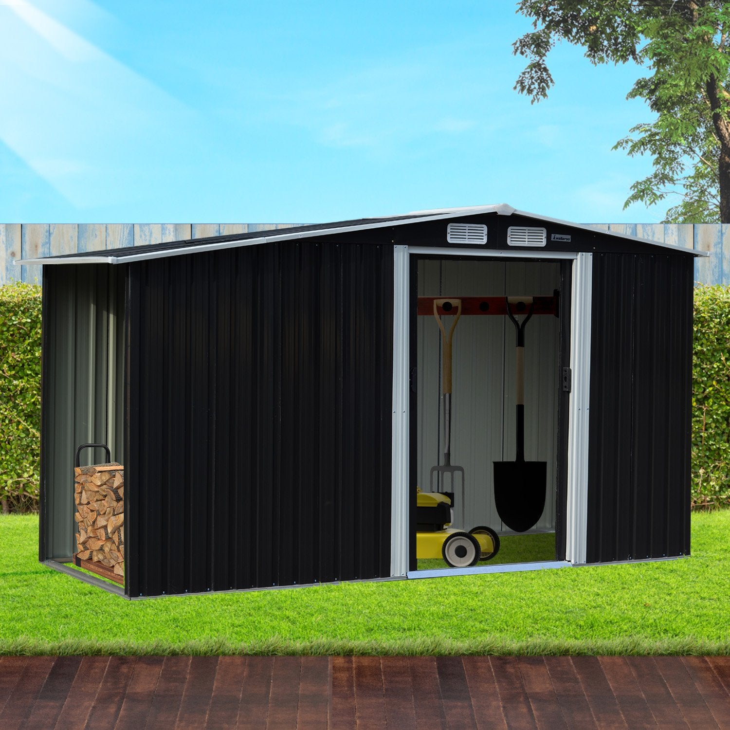 Corrosion-Resistant Garden Shed 4x8FT with Storage, Wallaroo