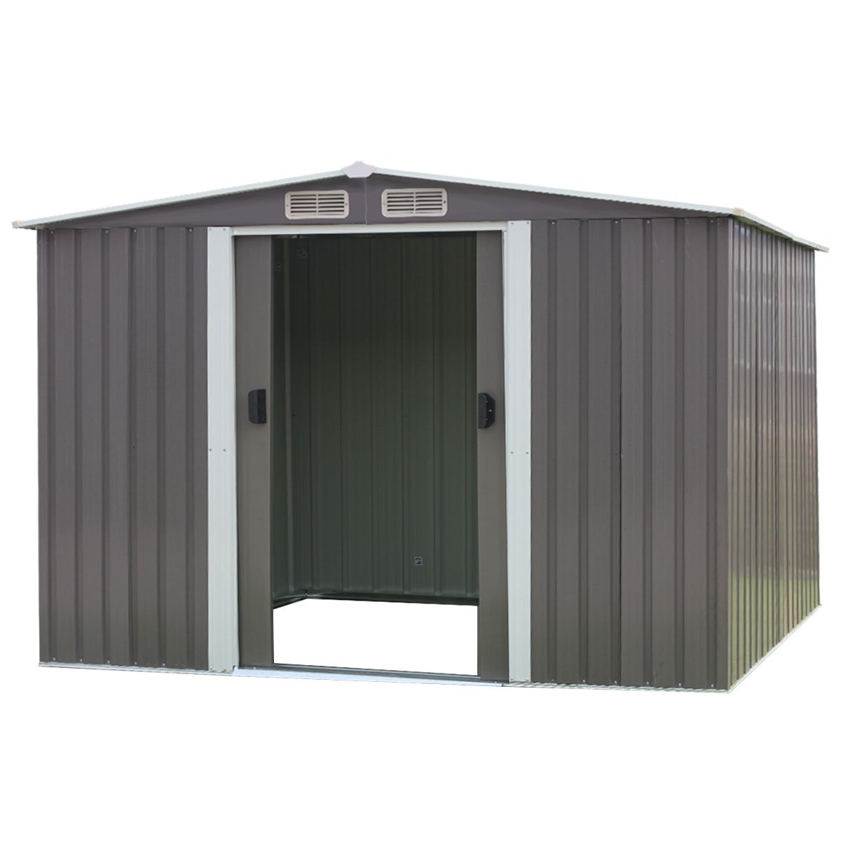 Weather-Resistant Galvanized Steel Garden Shed with Vents, 6ft x 8ft