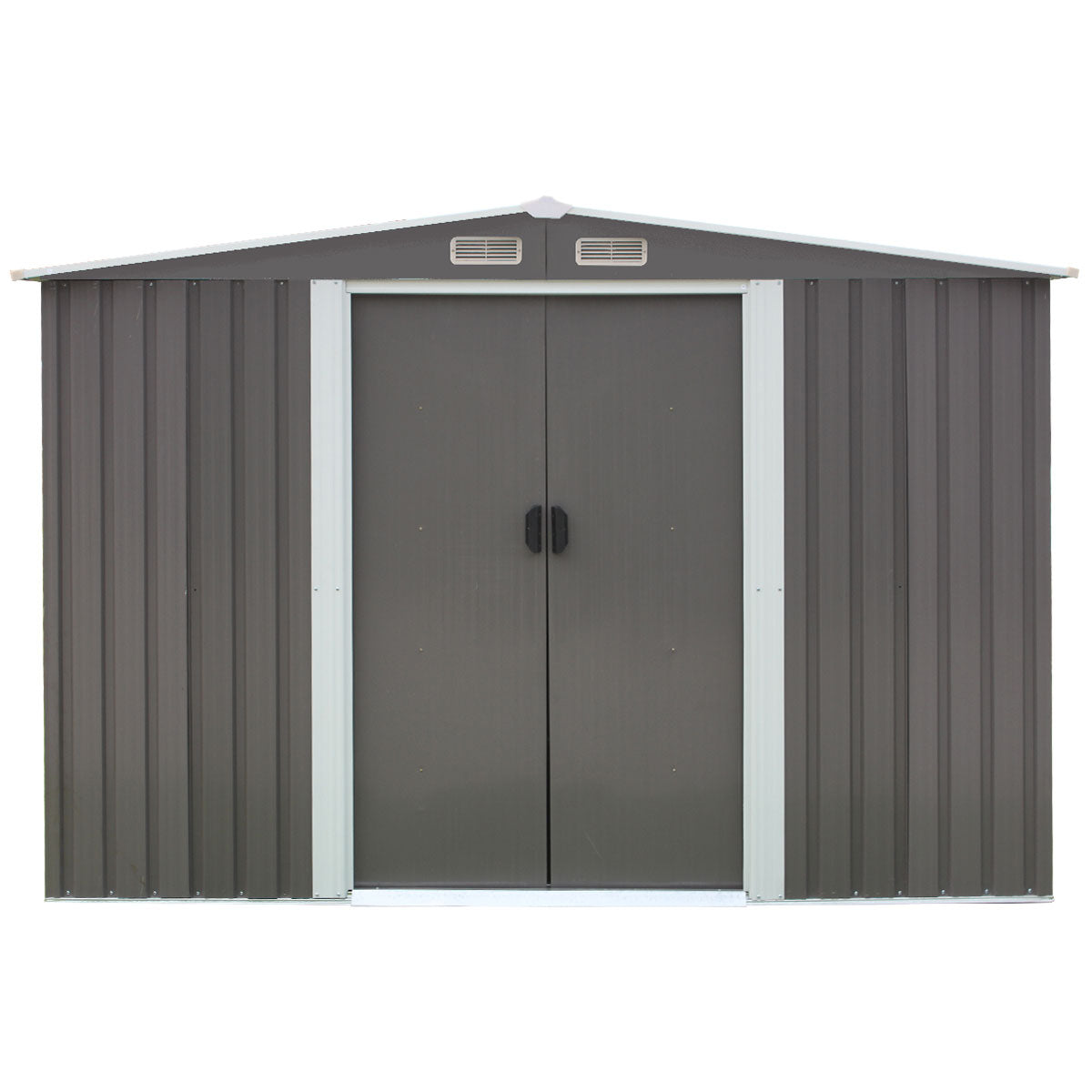 Weather-Resistant Galvanized Steel Garden Shed with Vents, 6ft x 8ft