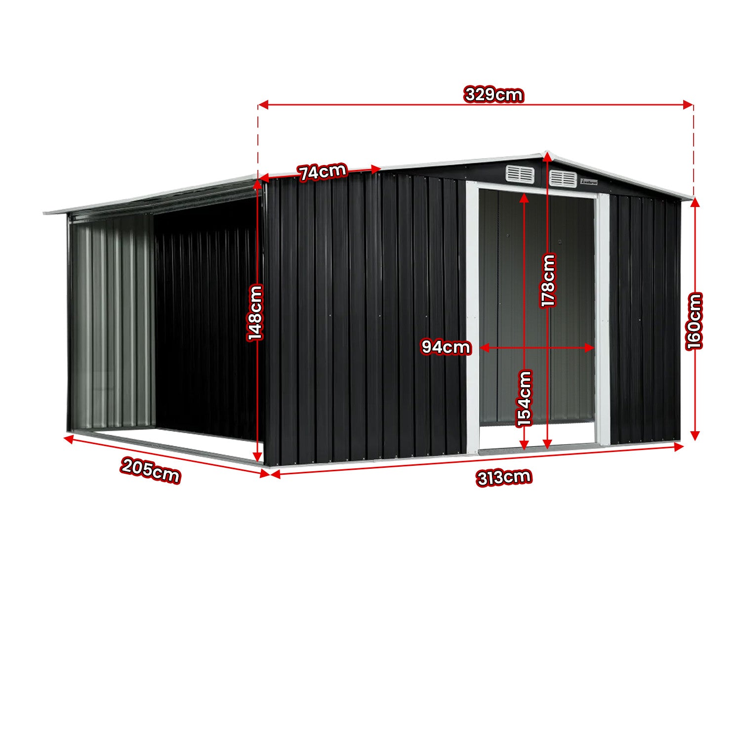 Corrosion-Resistant 6x8FT Steel Garden Shed with Storage