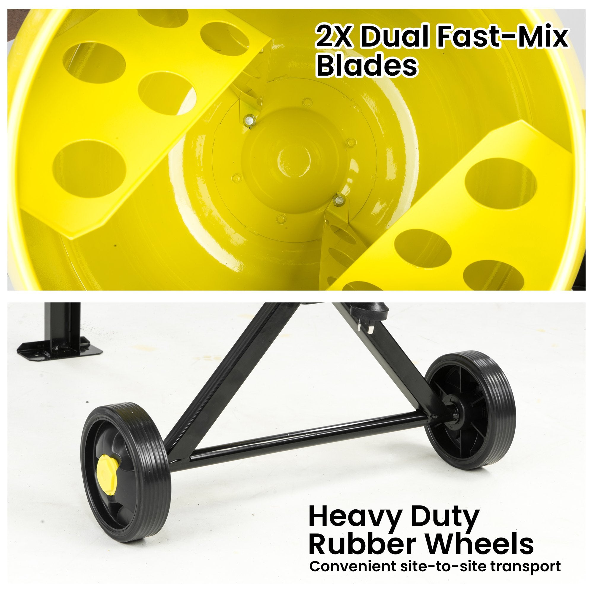 Kartrite Portable 63L Cement Concrete Mixer Dual Mix Blades & Tipper Lock 220W