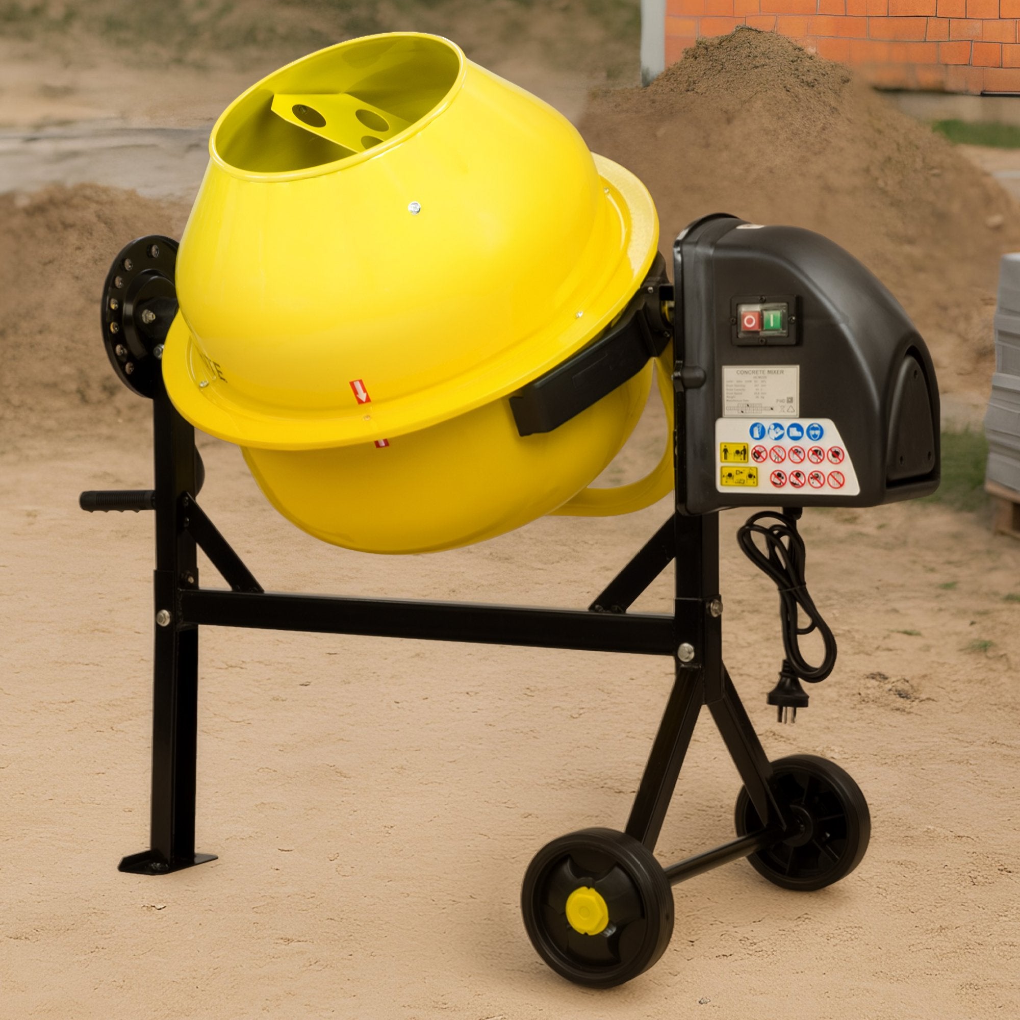 Kartrite Portable 63L Cement Concrete Mixer Dual Mix Blades & Tipper Lock 220W