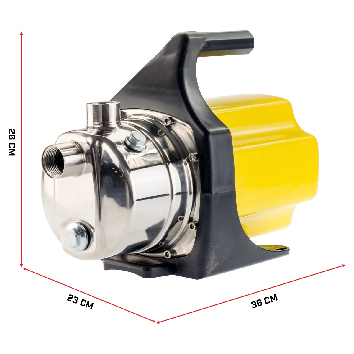 800W Outdoor Water Pump, 3200 L/h, Stainless Steel - HydroActive