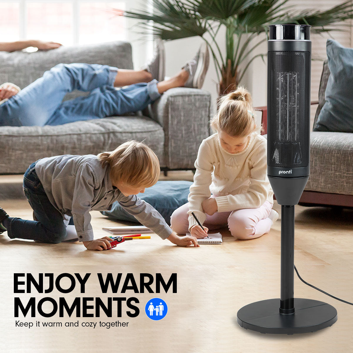 Remote-Controlled Ceramic Tower Heater with Timer - Pronti