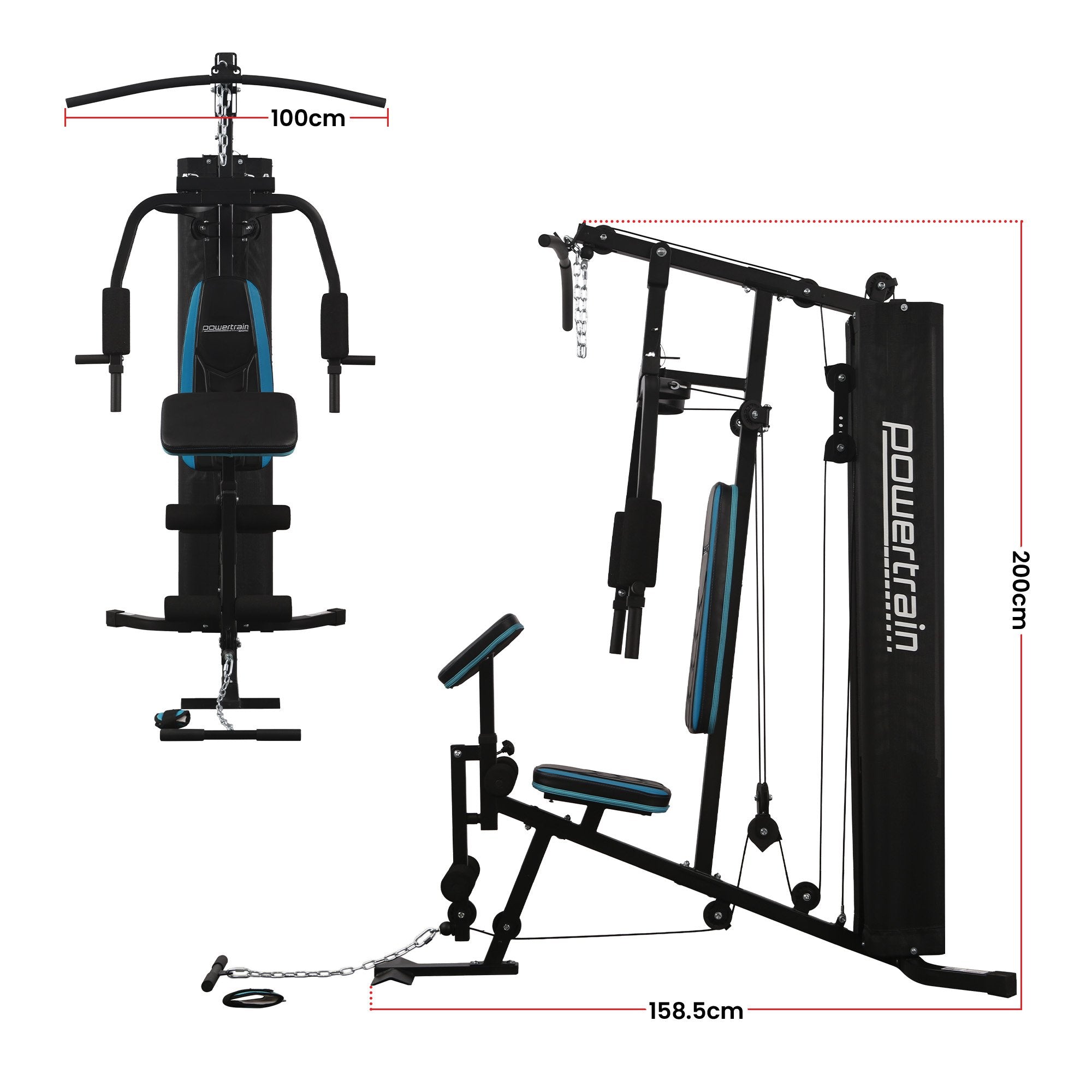 JX-300 Multi-Station Home Gym 44kg Weight Stack Cable Machine