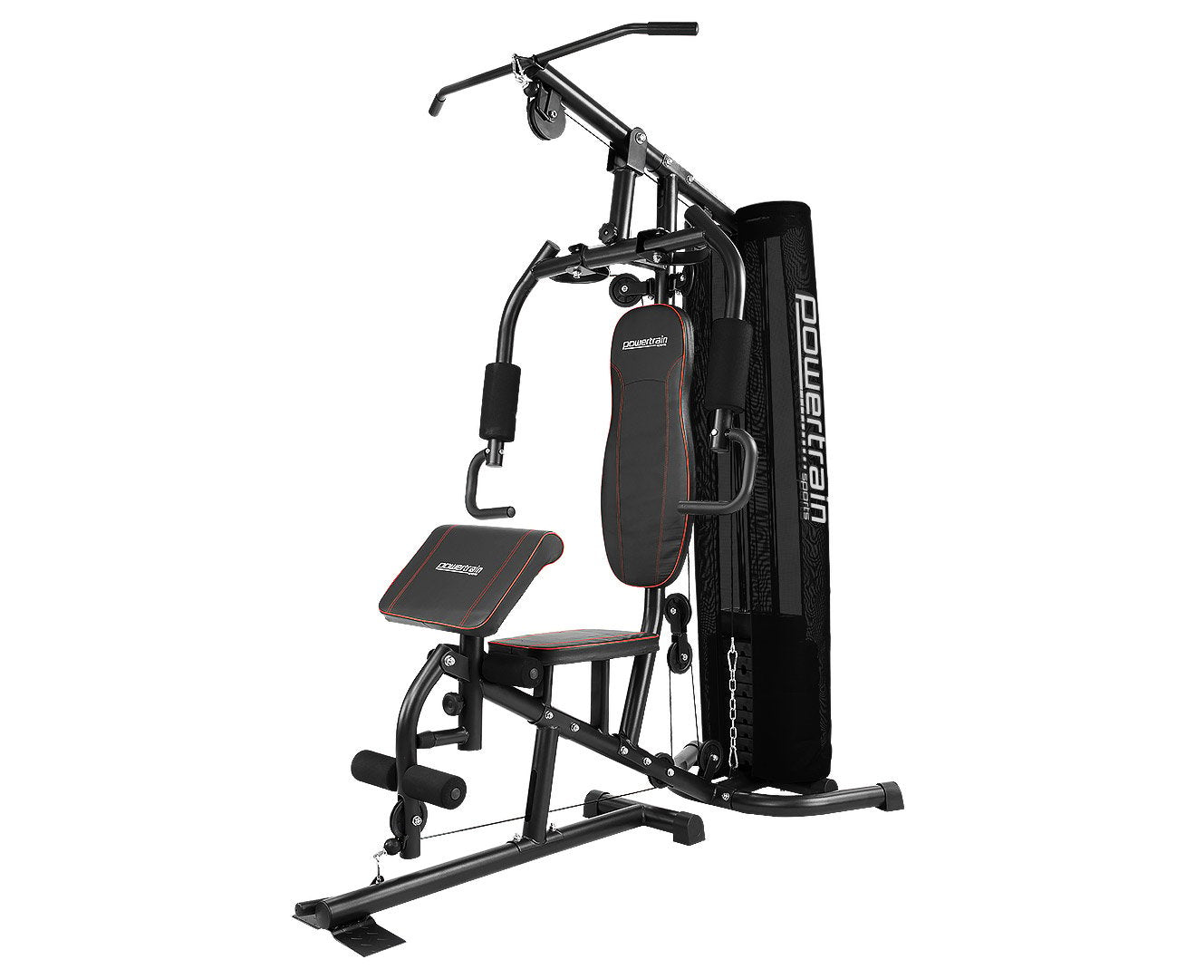 Multi-Station Home Gym with 150lbs Weights & Curl Pad