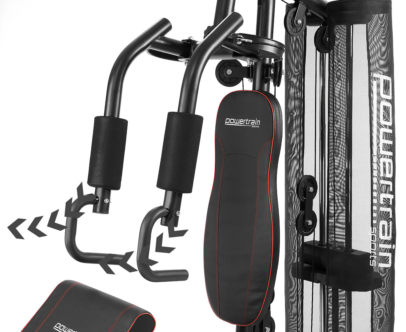 Multi-Station Home Gym with 150lbs Weights & Curl Pad