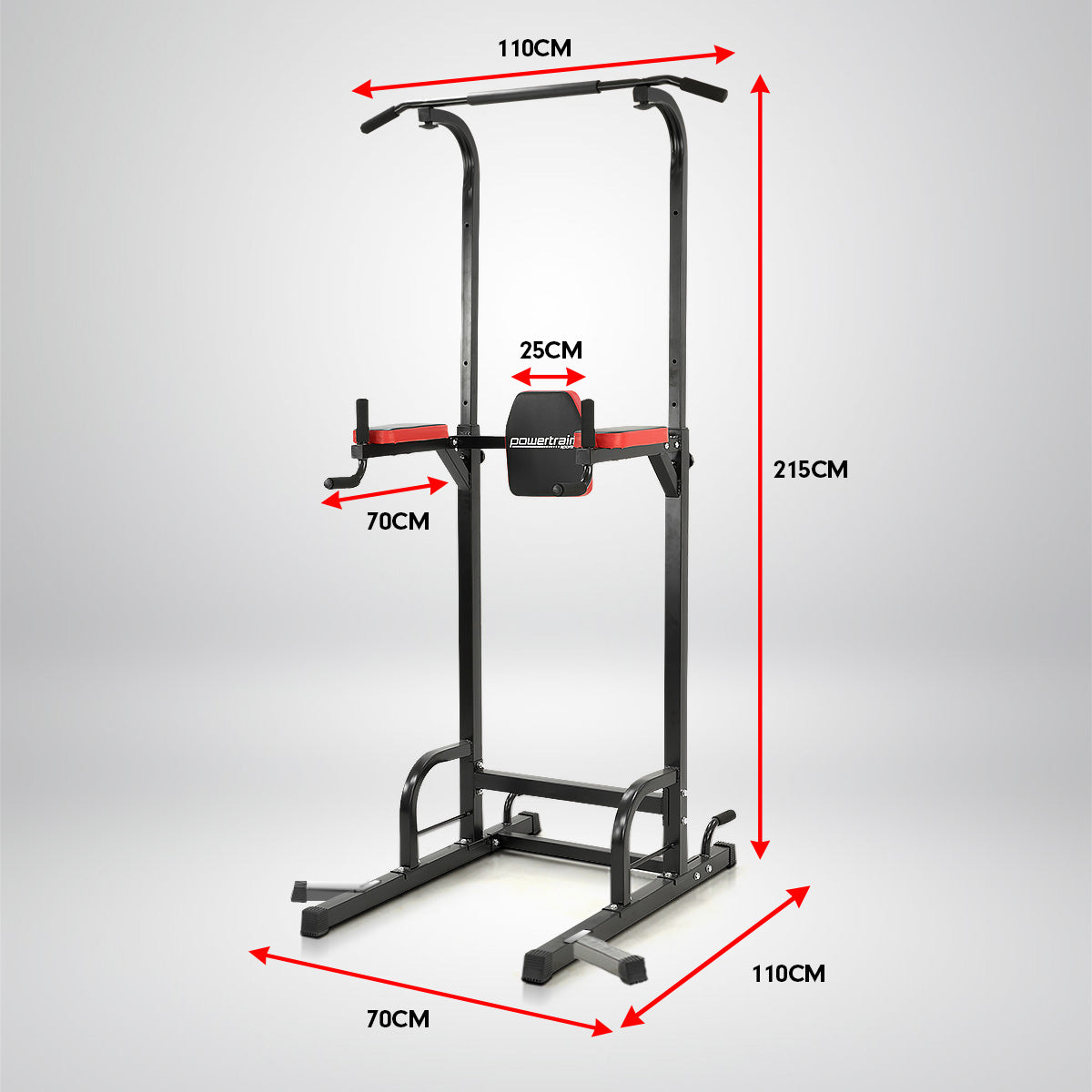 Multi-Function Power Tower Exercise Station, Steel Frame