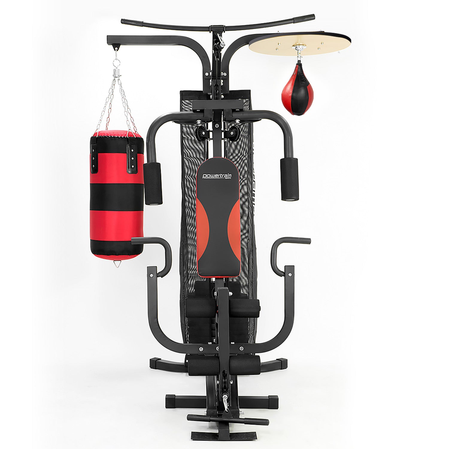 Multi Station Home Gym with Boxing Bags, 110lbs Weights