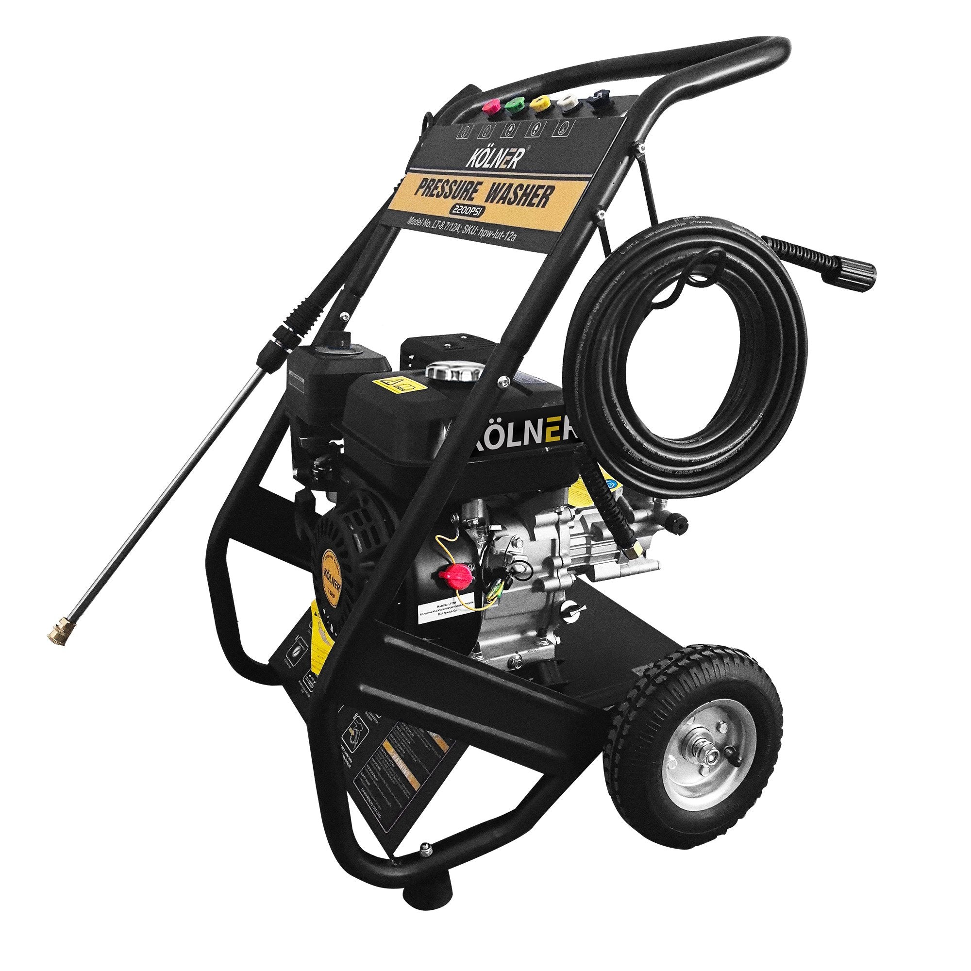 2200PSI 7HP Petrol High Pressure Washer with 3 Lances - Kolner