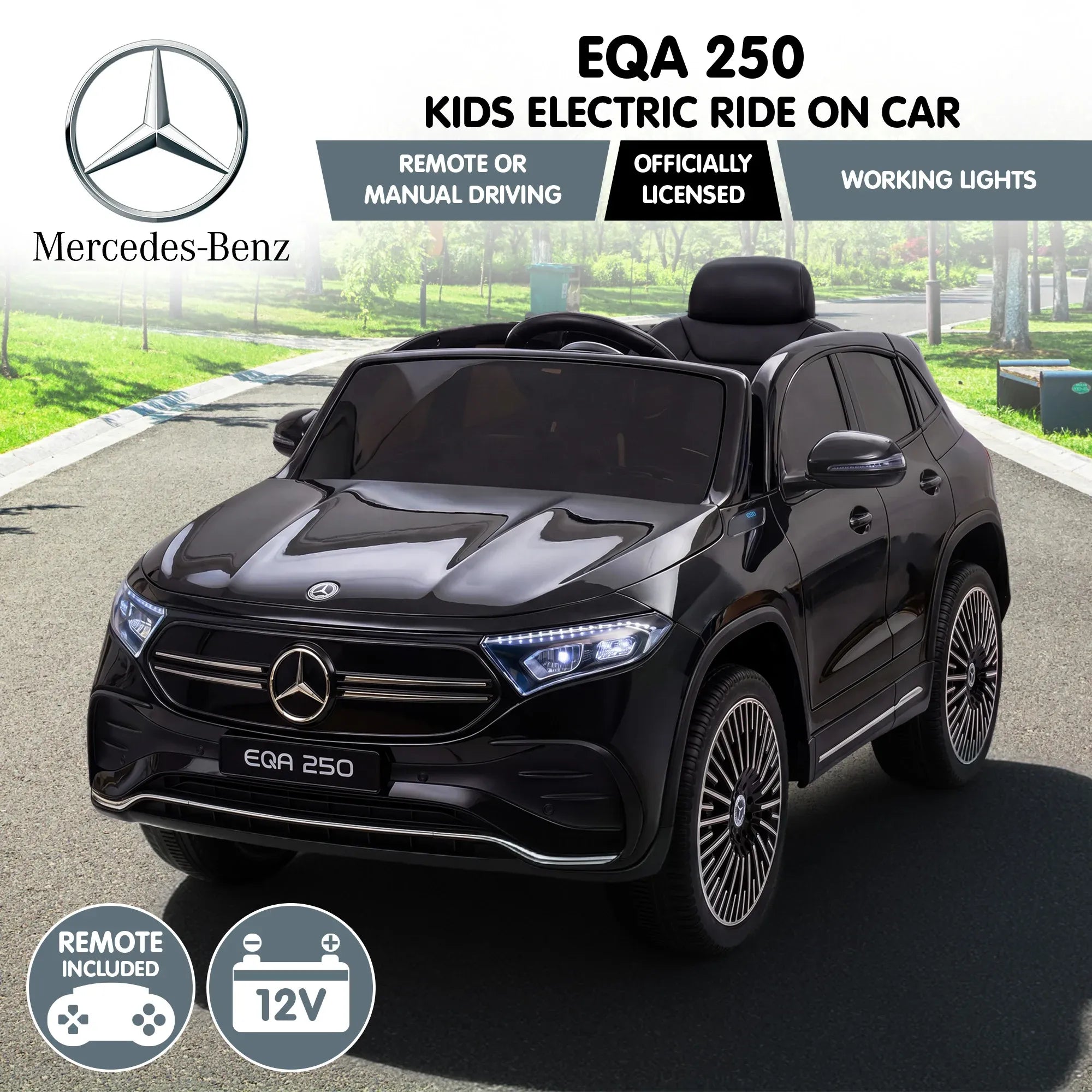 Kahuna Mercedes-Benz EQA 250 Kids 12V Electric Ride-On Car with Parental Remote Control