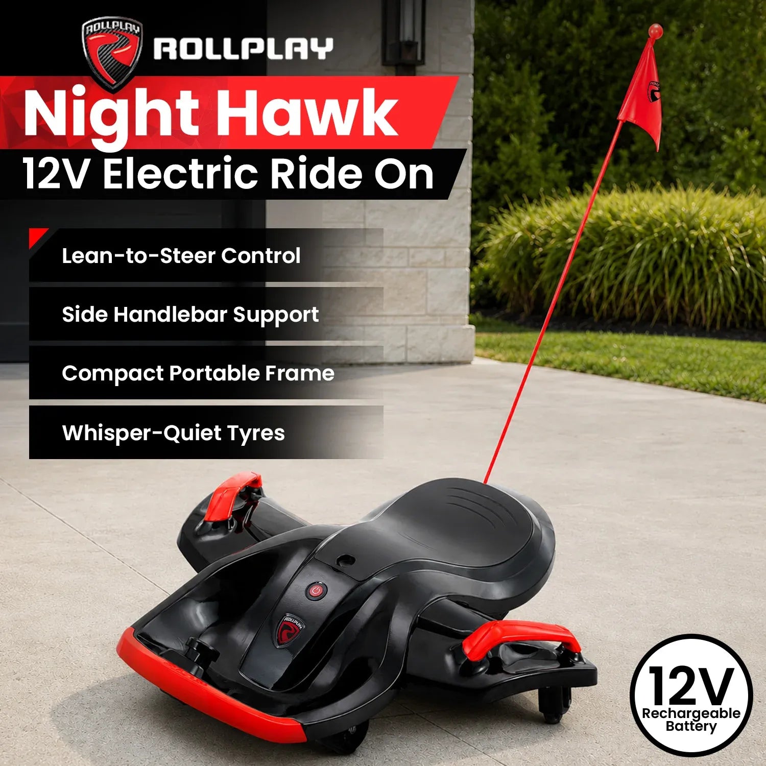Kahuna Rollplay Nighthawk Bolt 12V Electric Ride-On Go Kart for Kids