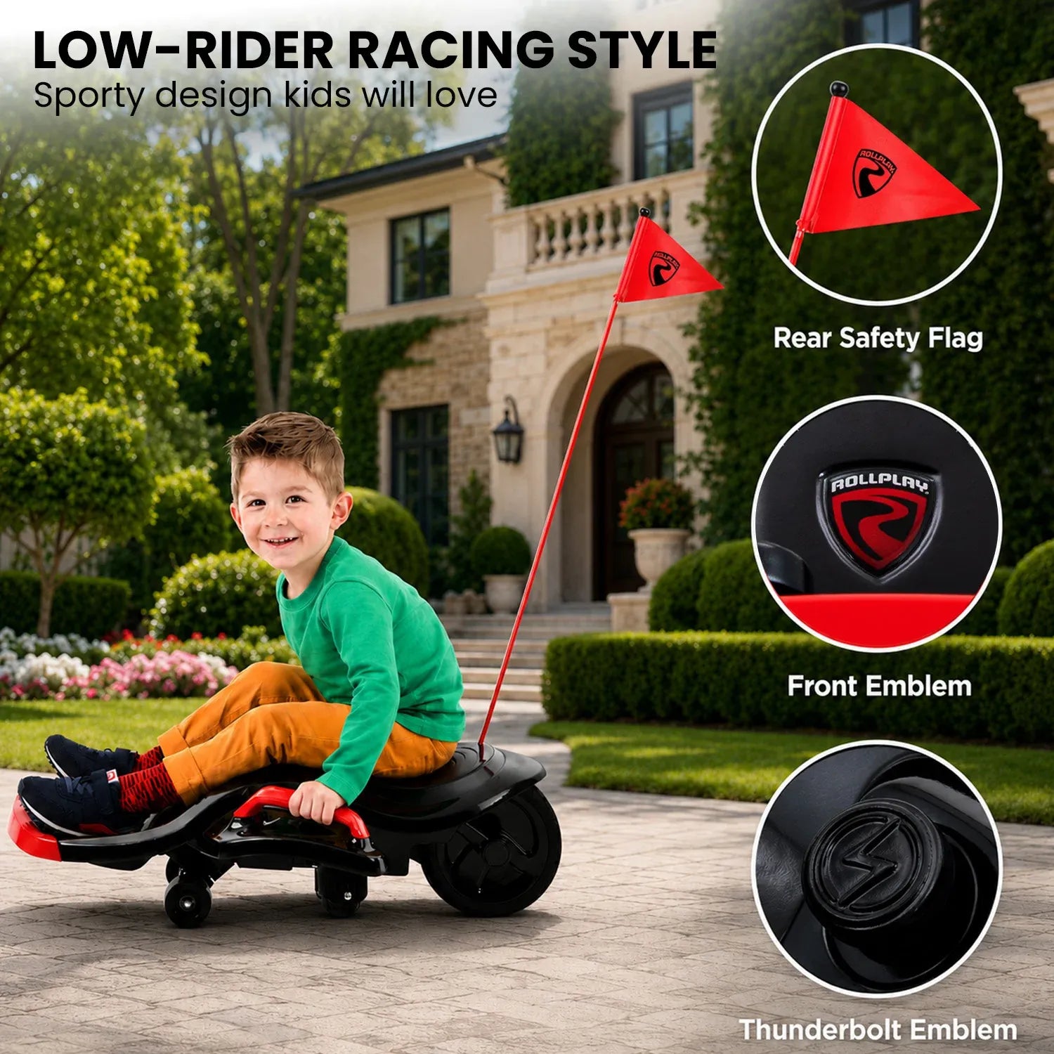 Kahuna Rollplay Nighthawk Bolt 12V Electric Ride-On Go Kart for Kids
