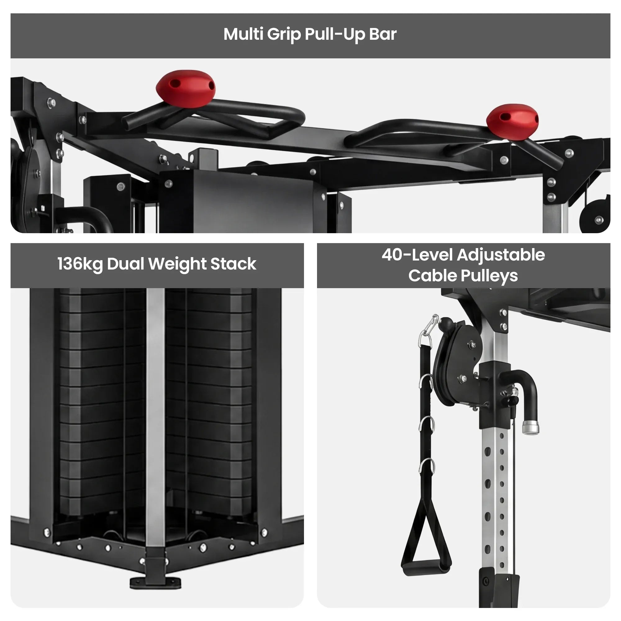 Powertrain Home Gym Station Functional Trainer Power Rack 136kg Weight Stack