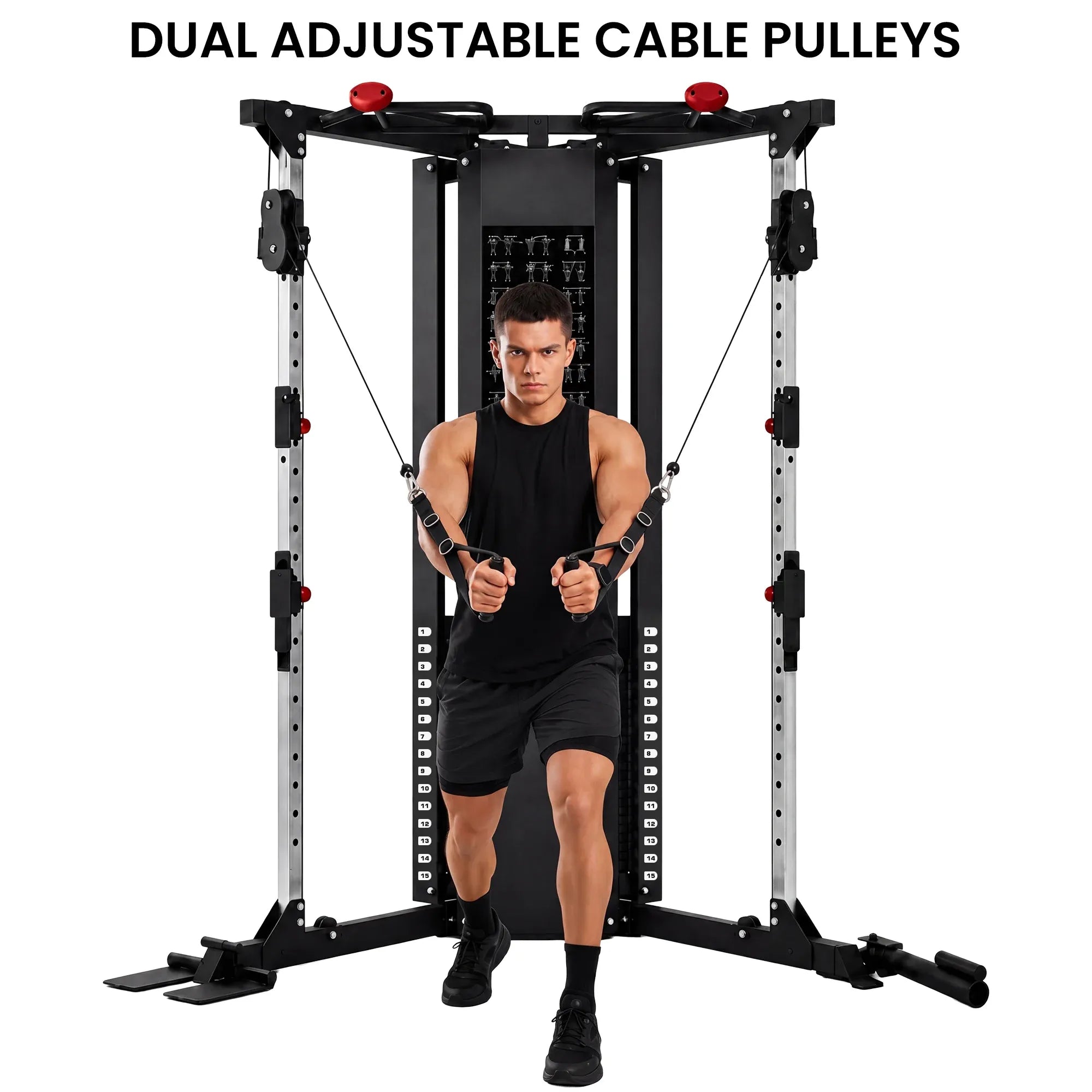 Powertrain Home Gym Station Functional Trainer Power Rack 136kg Weight Stack