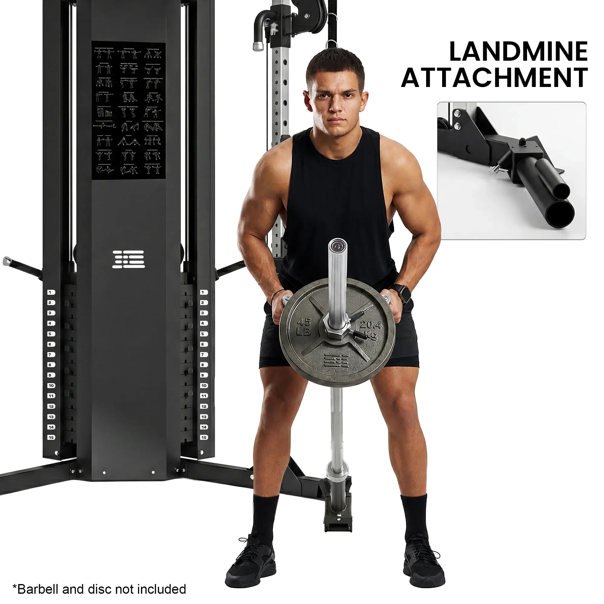 Powertrain Home Gym Station Functional Trainer Power Rack 136kg Weight Stack