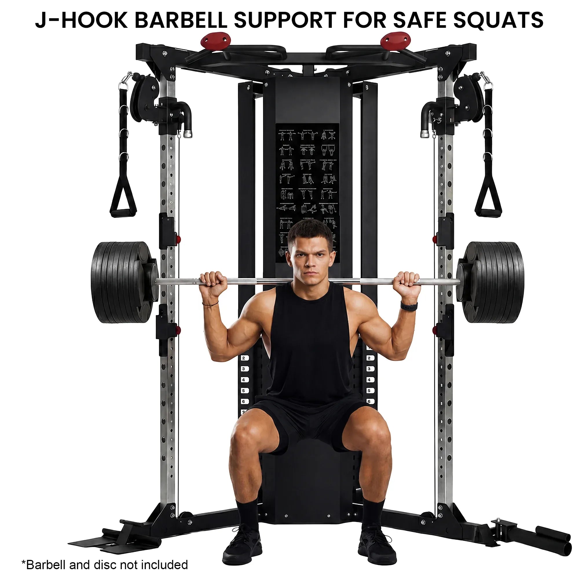 Powertrain Home Gym Station Functional Trainer Power Rack 136kg Weight Stack