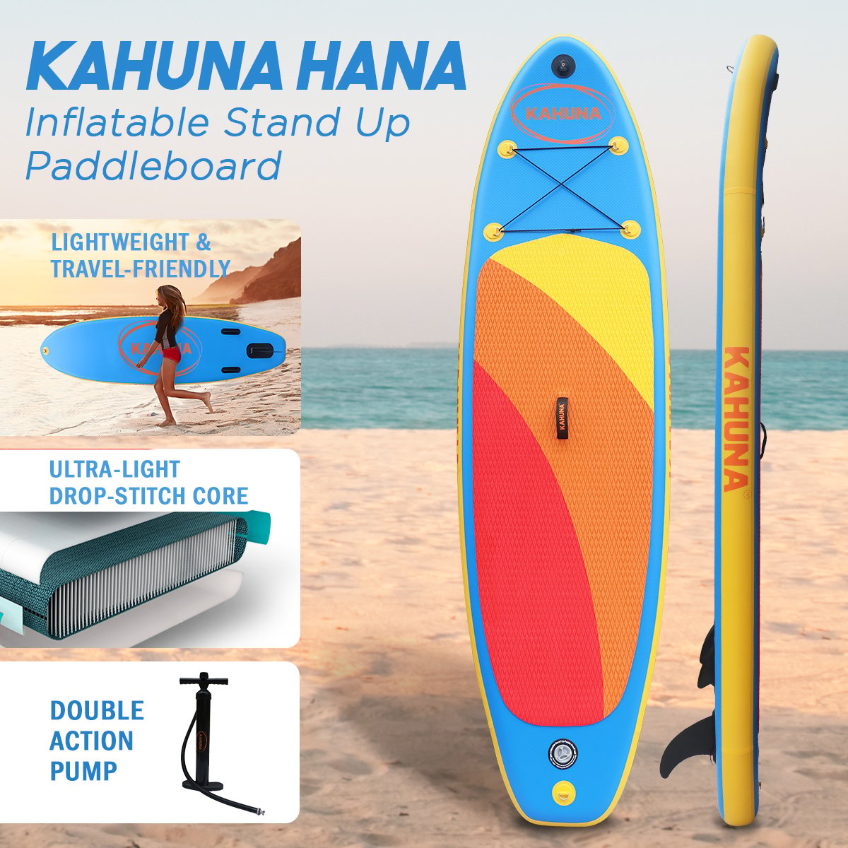 Extra-Wide 10ft Inflatable Paddle Board Set w/ Accessories