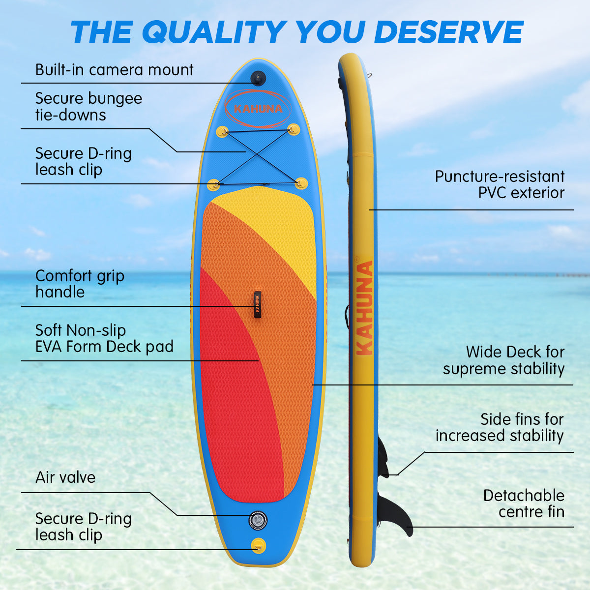 Extra-Wide 10ft Inflatable Paddle Board Set w/ Accessories