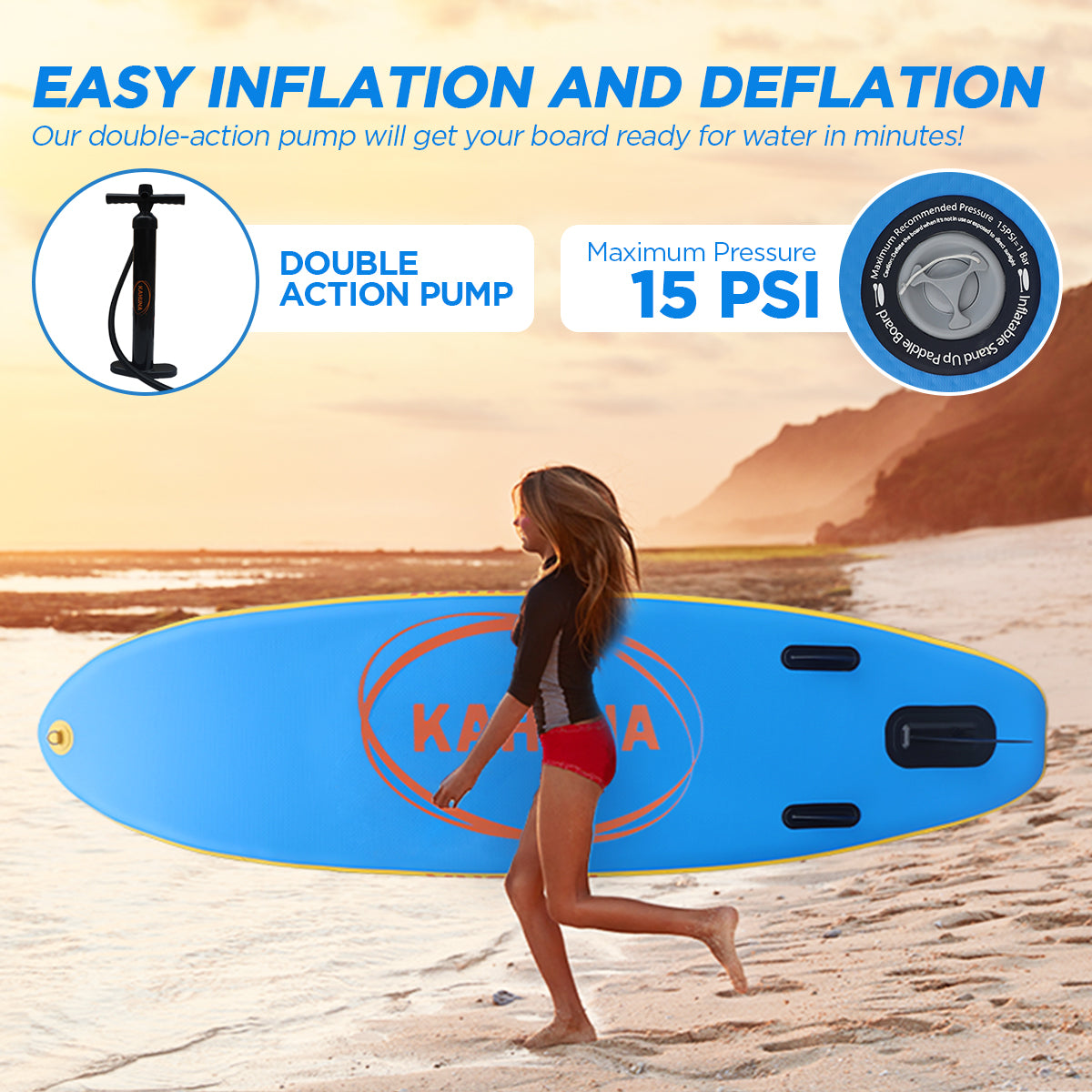 Extra-Wide 10ft Inflatable Paddle Board Set w/ Accessories