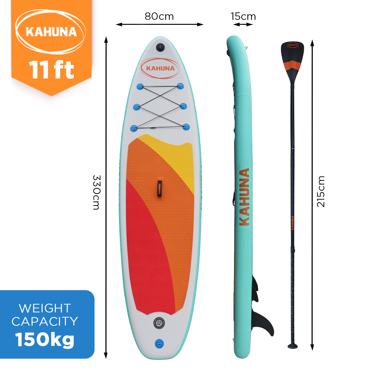 Extra-Wide Inflatable Stand Up Paddle Board 11FT iSUP Set Kahuna Hana