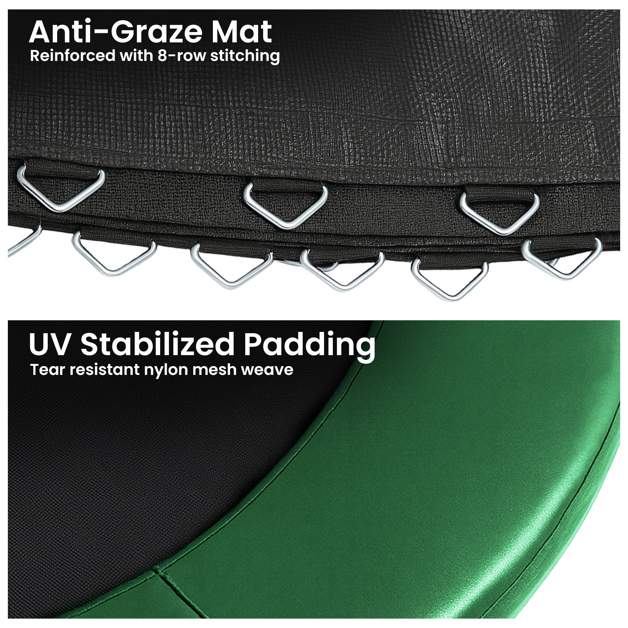 Kahuna 6ft Trampoline Replacememnt Safety Pad Cover and Spring Jumping Bounce Mat Green