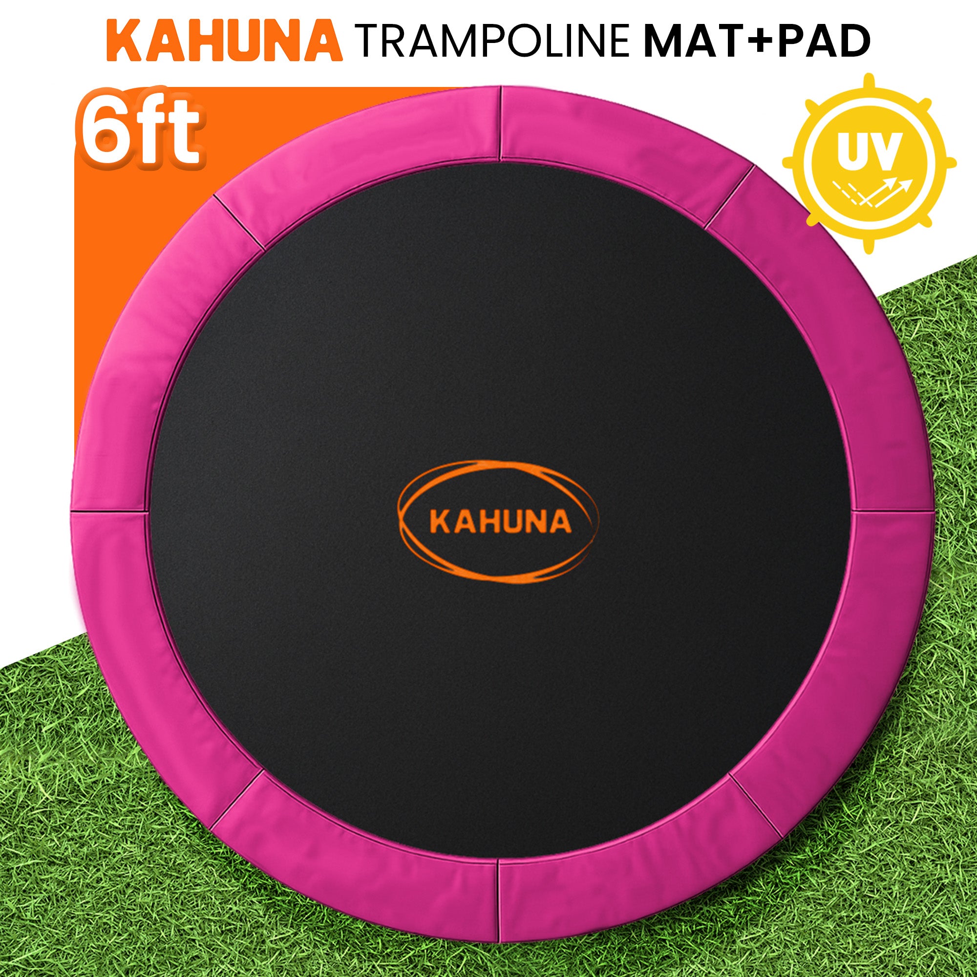 Kahuna 6ft Replacement Trampoline Safety Pad Cover and Jumping Spring Mat - Pink