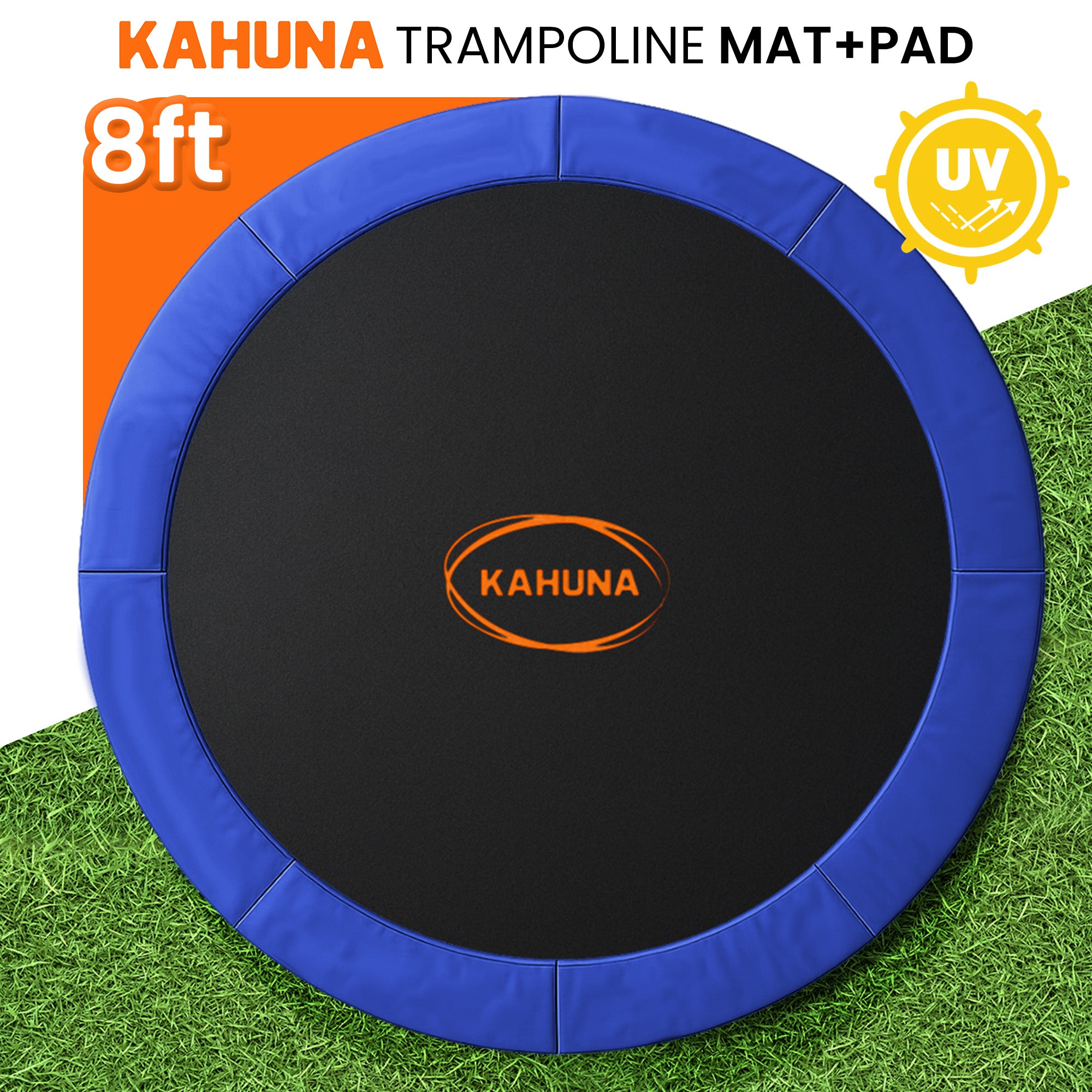 Kahuna 8ft Replacement Trampoline Safety Pad Cover and Jumping Spring Mat - Blue