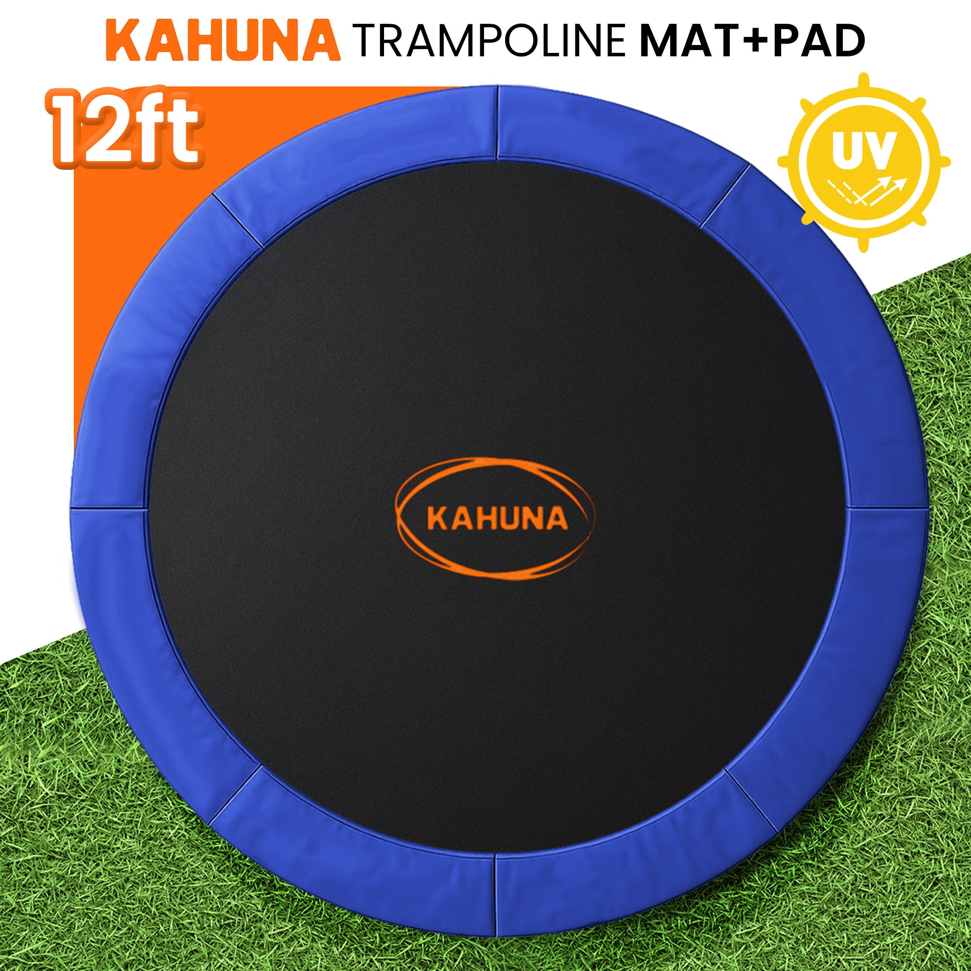 Kahuna 12ft Replacement Trampoline Safety Pad Cover and Jumping Spring Mat - Blue