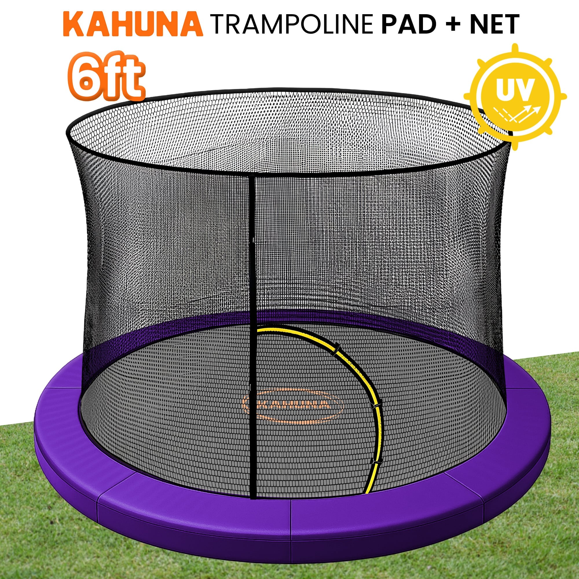 Kahuna 6ft Trampoline Pad and Net - Purple