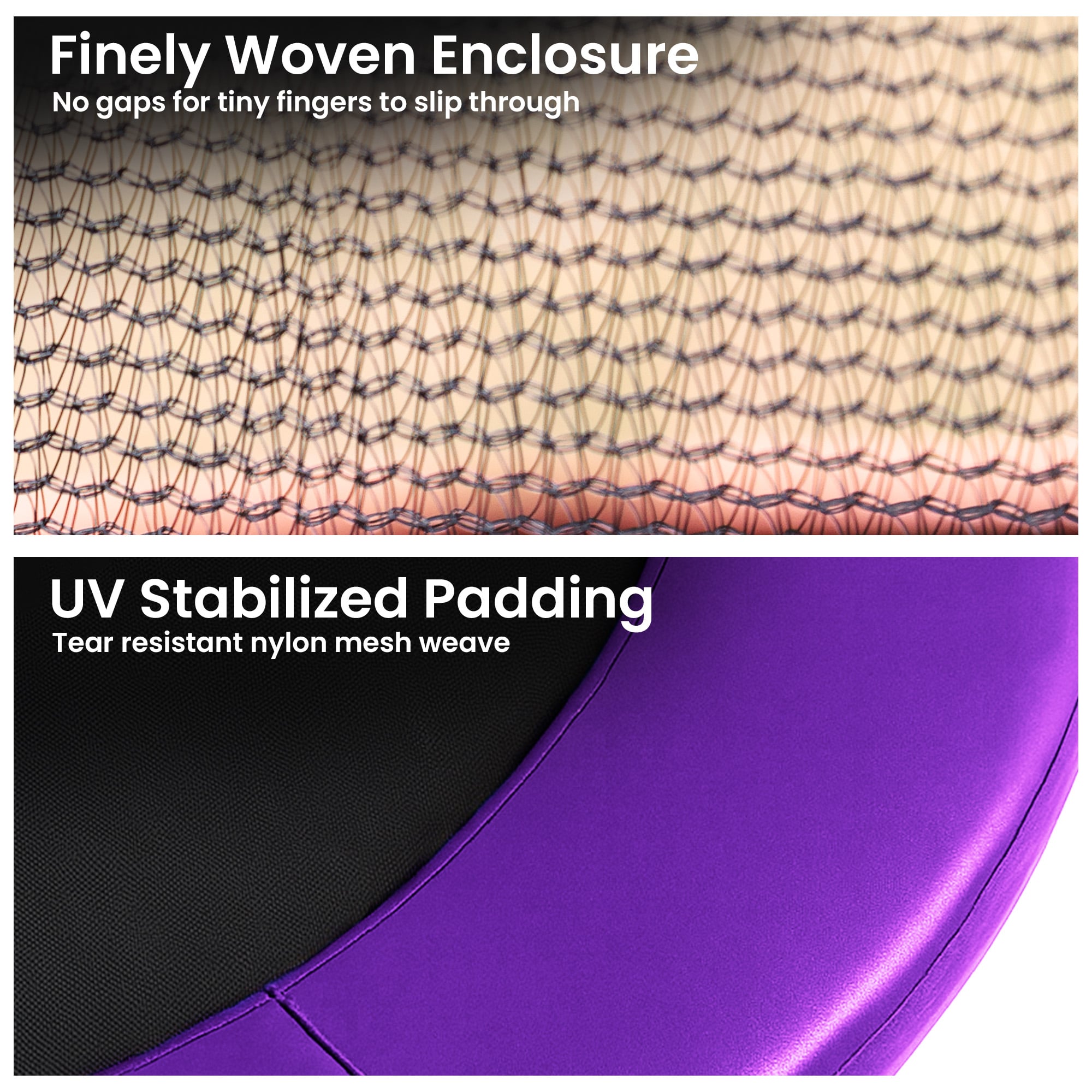 Kahuna 12ft Trampoline Pad and Net - Purple