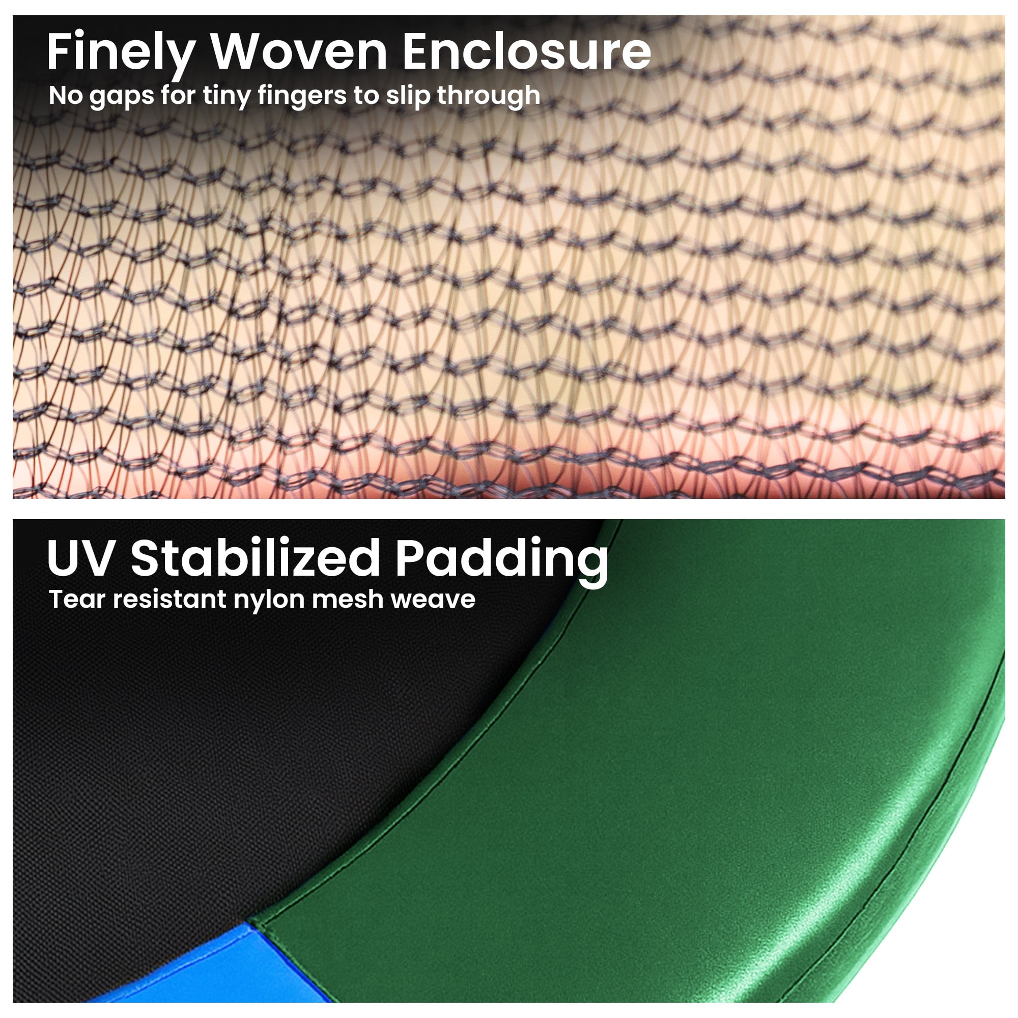 Kahuna 14ft Trampoline Pad and Net - Rainbow