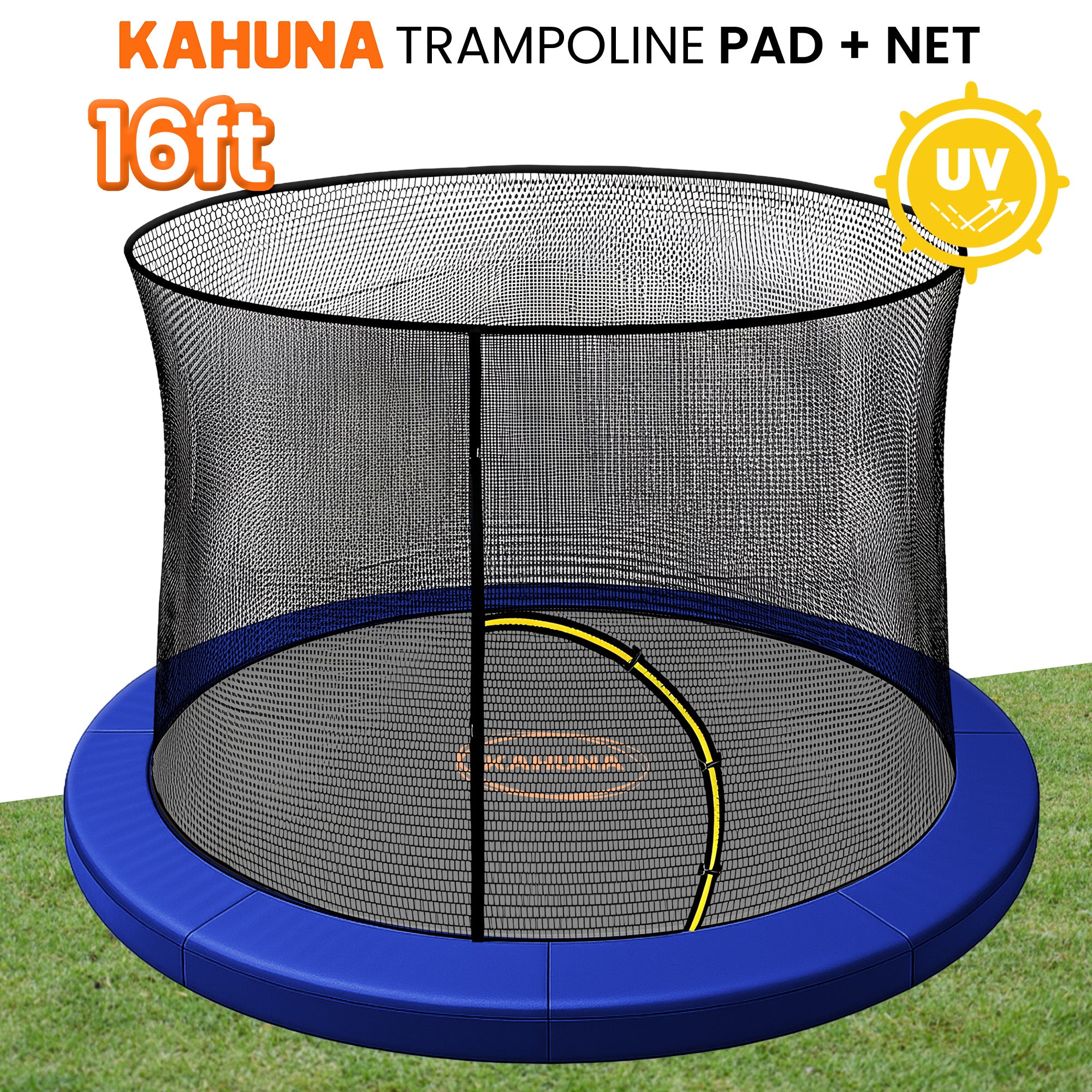 Kahuna 16ft Trampoline Pad and Net - Blue