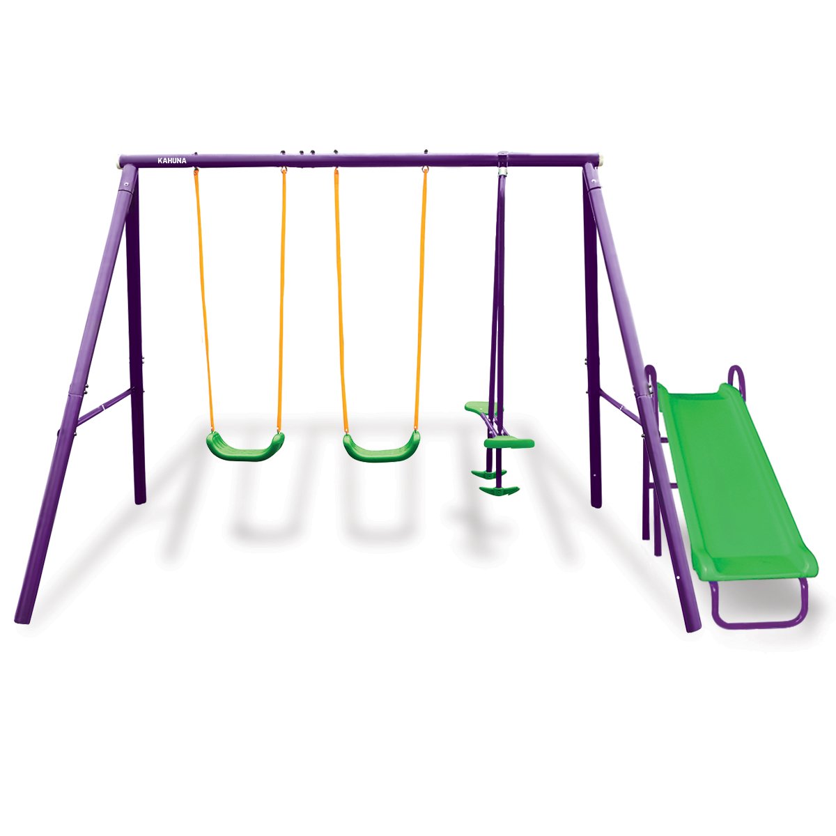 Vibrant 4-Seater Swing Set with Slide for Kids Aged 3-8, Kahuna