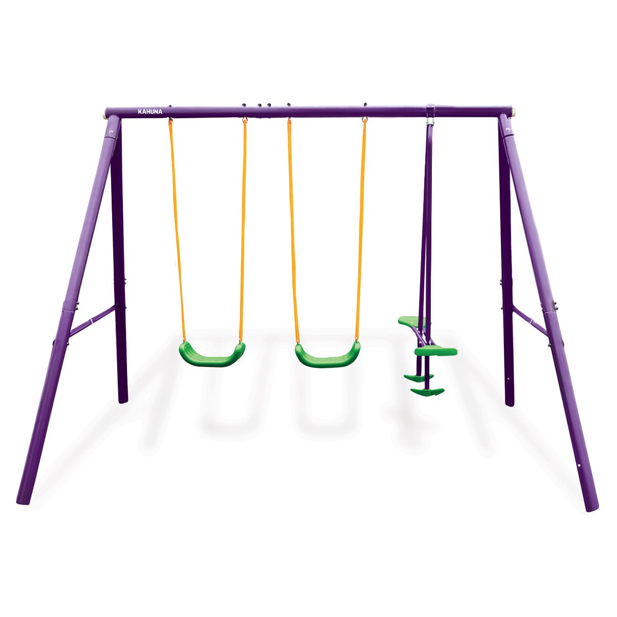 Vibrant 4-Seater Swing Set with Glider, Metal Frame