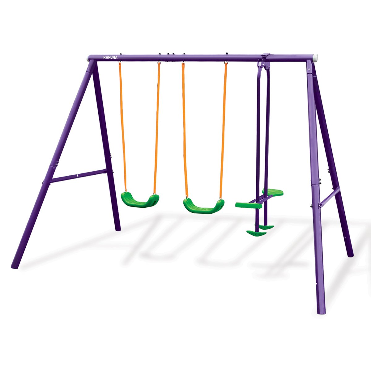 Vibrant 4-Seater Swing Set with Glider, Metal Frame