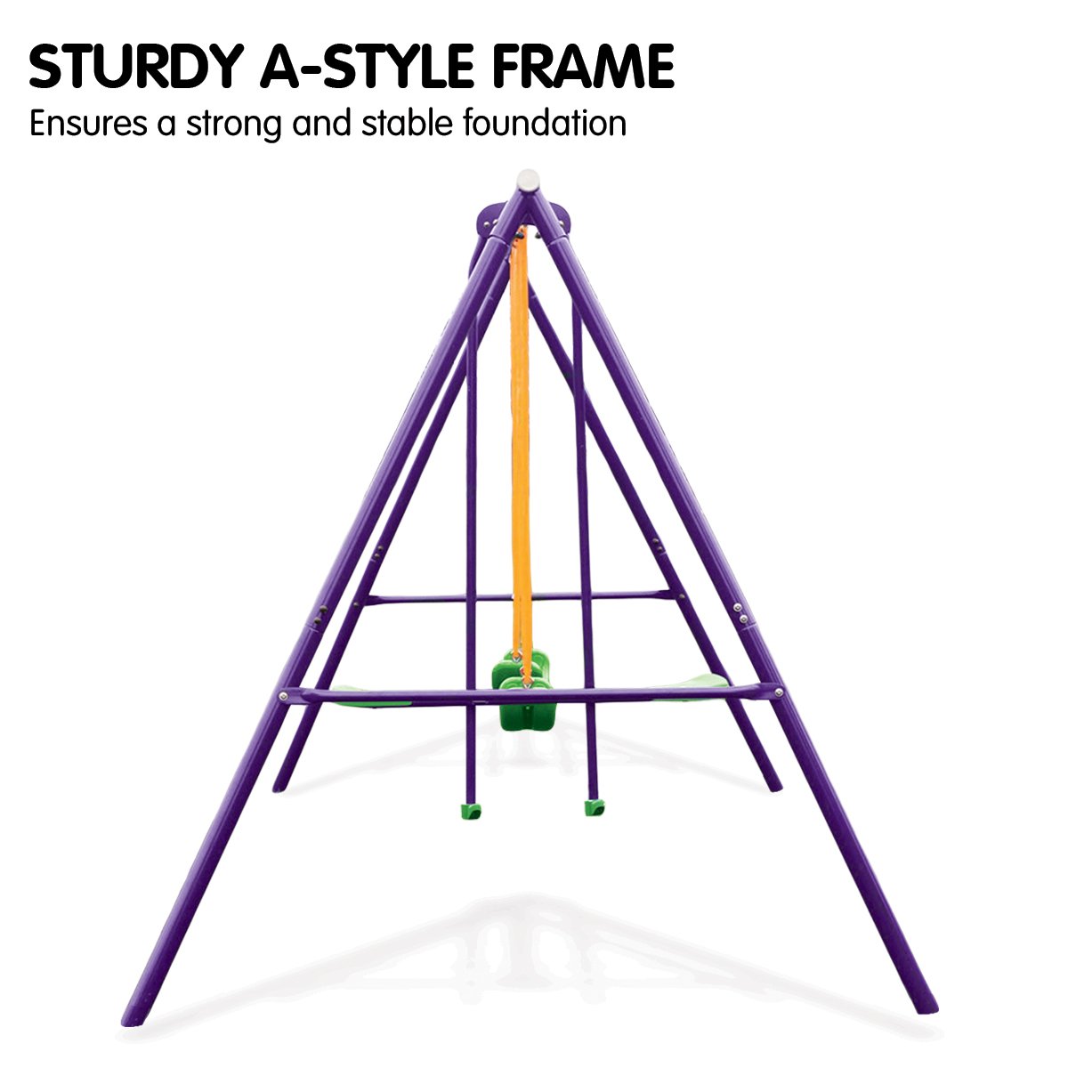 Vibrant 4-Seater Swing Set with Glider, Metal Frame