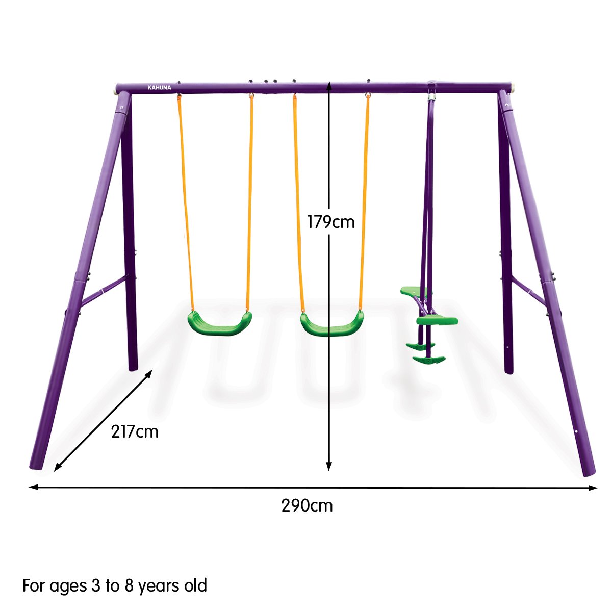 Vibrant 4-Seater Swing Set with Glider, Metal Frame