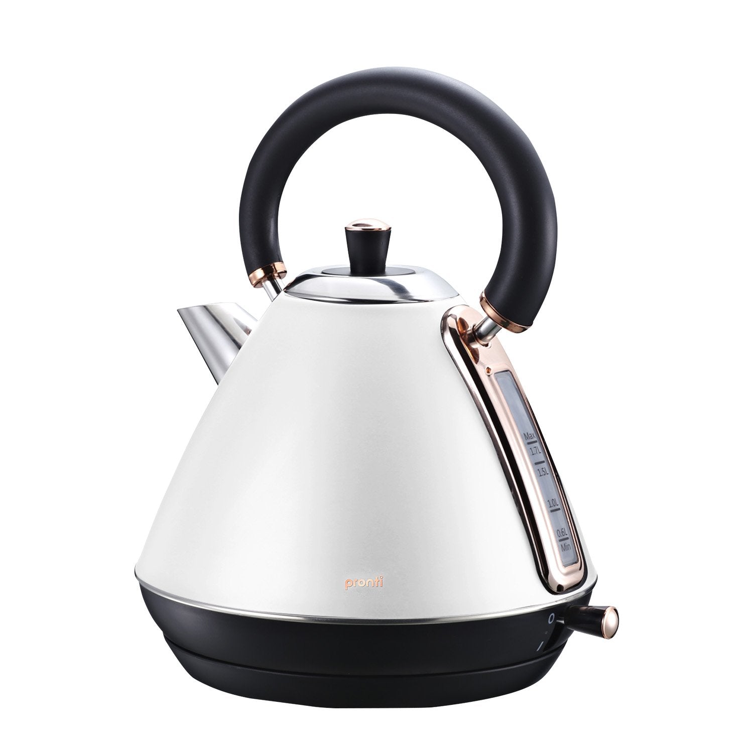 Rose Gold Trim Kettle & 4-Slice Toaster, Fast Boil - Pronti