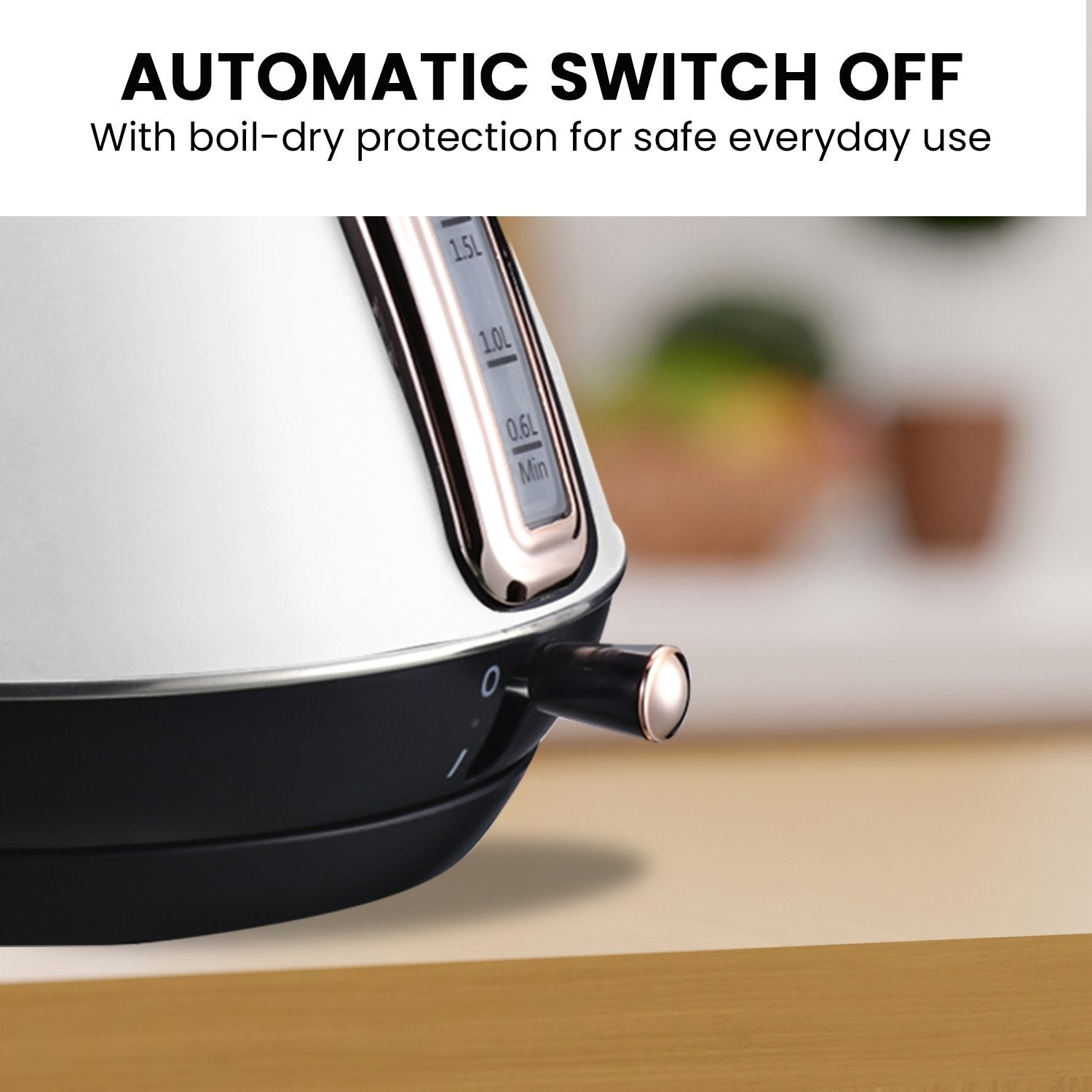 Rose Gold Trim Kettle & 4-Slice Toaster, Fast Boil - Pronti